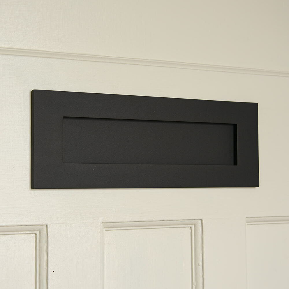 Zero Black Letterplate - Modern Mail Slot for Doors - Perfect for Home, Office & Apartment Security