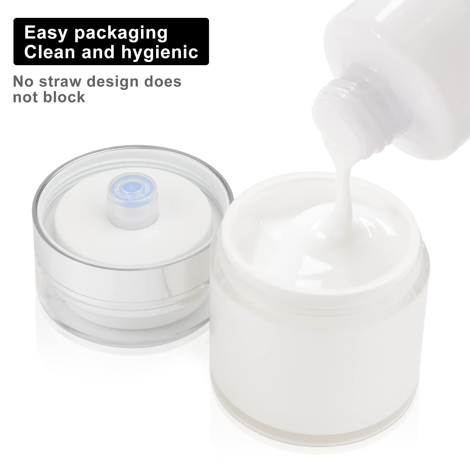 4 Pack 1 Oz/30ml Airless Pump Jars - Refillable Acrylic Vacuum Cosmetic Containers with Press Pump for Face Cream, Lotion & Moisturizer | Travel-Friendly Sample Jars for Skincare, Makeup & Eye Cream | Perfect for Home Use, Travel & Salon Professionals
