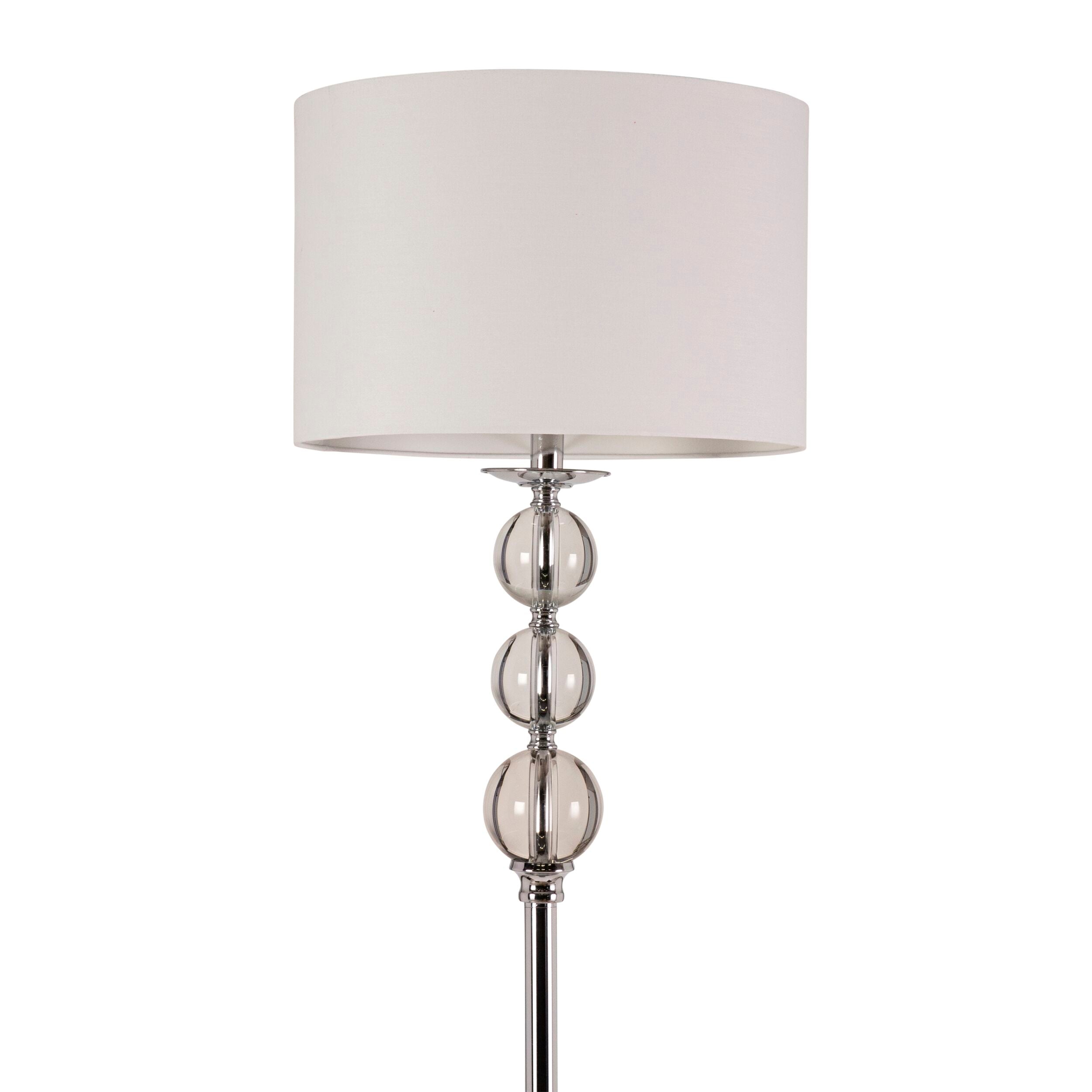 Alla Crystal Glass Ball Floor Lamp 160cm - Modern LED Standing Light for Living Room, Bedroom & Office Decor - Dimmable Tall Lamp with Glass Shade for Home Lighting