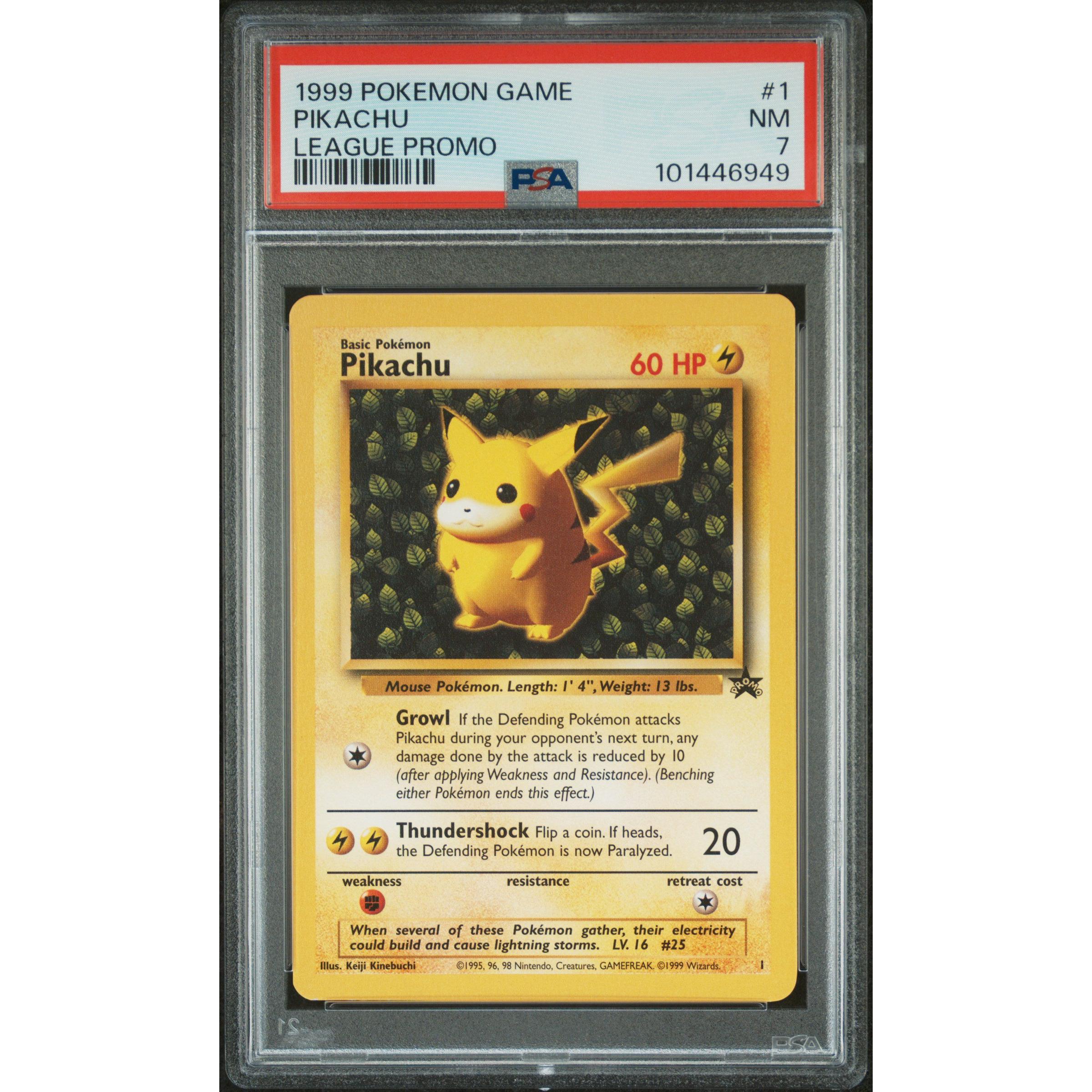 1999 Pokemon League Promo Pikachu #1 PSA 7 Graded Card - Rare Collectible for Pokemon TCG Fans & Gaming Enthusiasts (Perfect for Display, Investment & Battling)