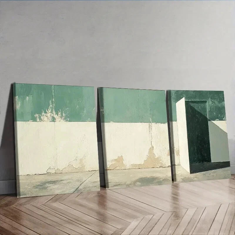 3-Piece Green and White Wall Art Set - Framed Canvas Paintings 50x70cm | High Quality Print | 100% Australian Made | Ready to Hang | Perfect for Living Room, Bedroom & Office Decor