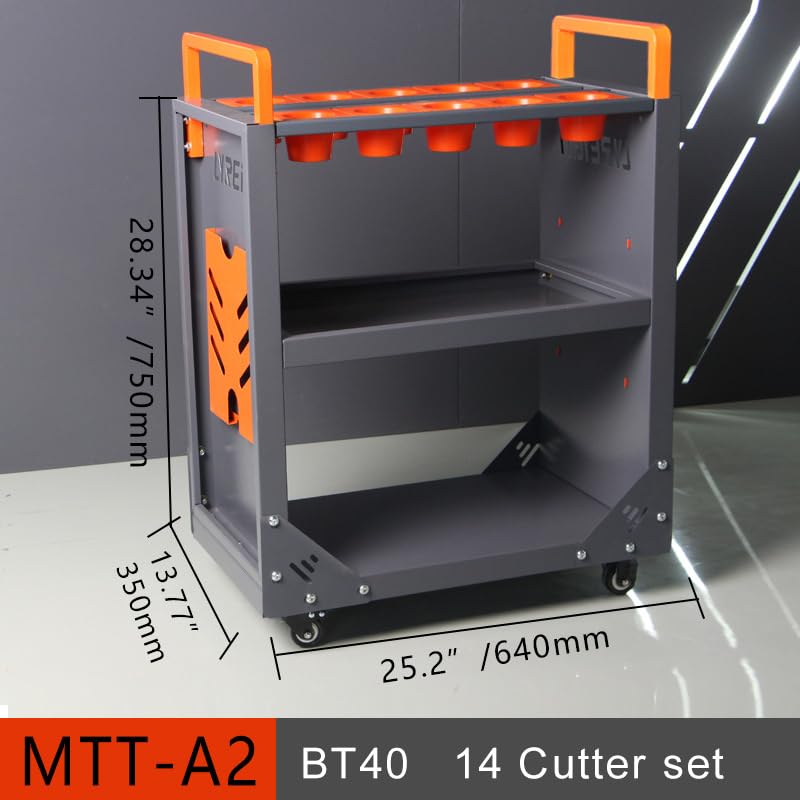 CNX Tool Rack CNC CAT 40 Tool Cart with Wheels - Heavy Duty CNC Tool Storage for Warehouses & Machining Centers (HSK63-40CAP) - Easy to Use for CNC Machine Organization & Workshop Efficiency