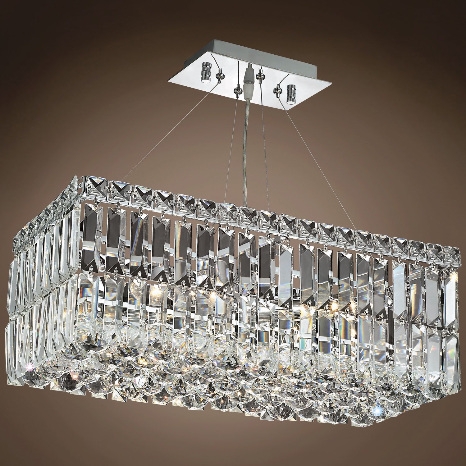 Ibiza 4-Light Chrome Chandelier with Swarovski Crystals for Dining Room