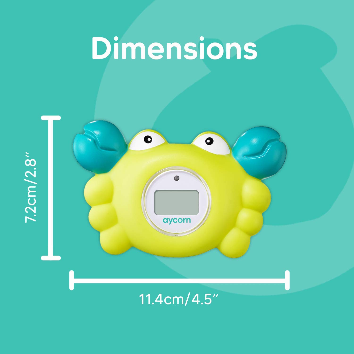 **Aycorn Digital Baby Bath Thermometer – Safe Floating Water & Room Thermometer with LED Display & Temperature Alert – Perfect for Infant Bath Time, Nursery, and Pool Safety**