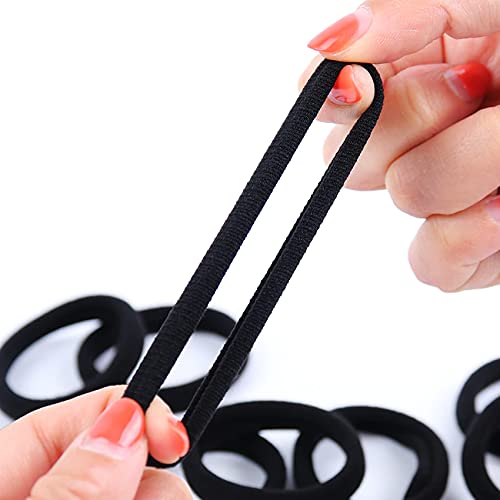 10 PCS Black Hair Ties - No Damage Elastic Ponytail Holders for Women & Girls - Hair Styling Accessories for Daily Use
