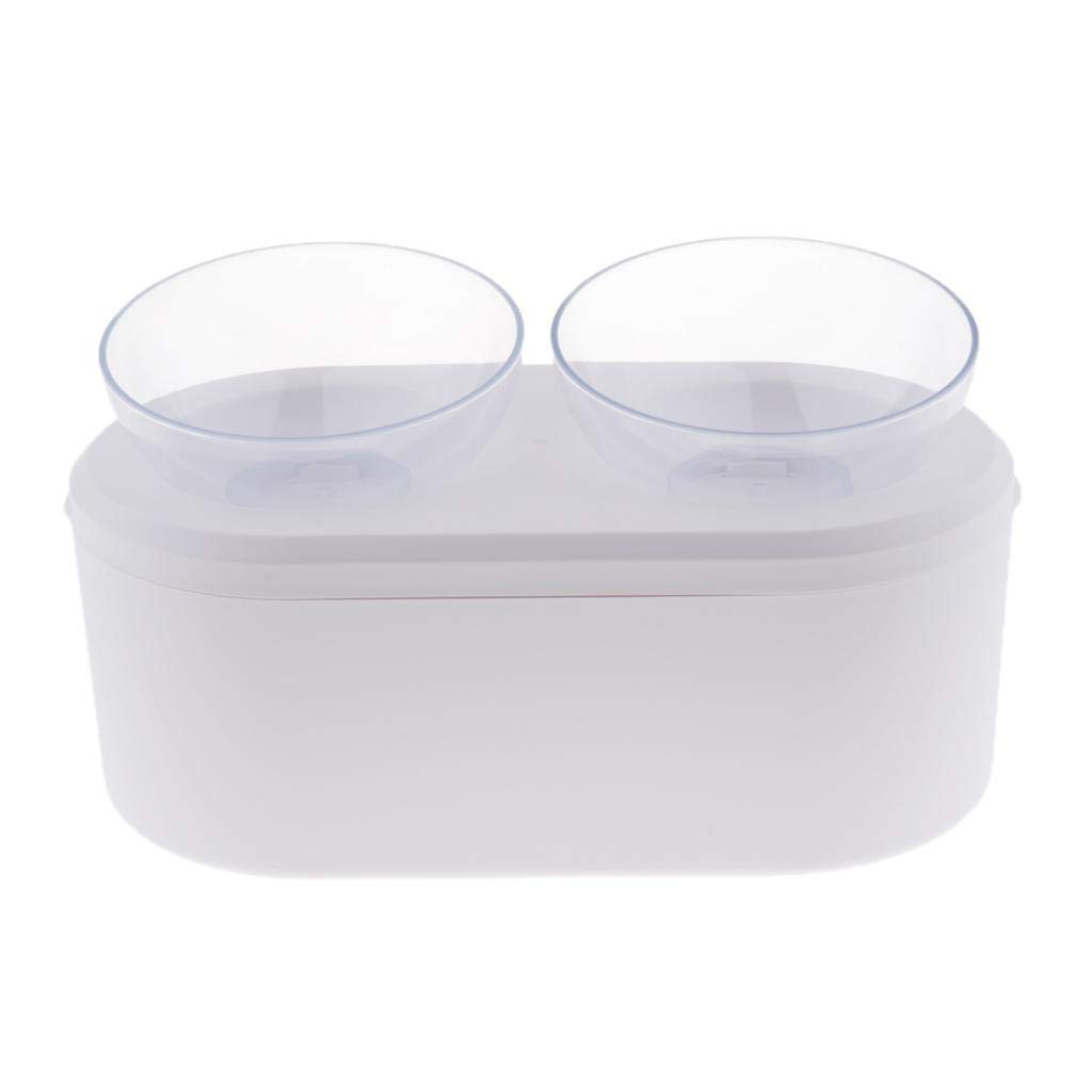 Elevated Raised Cat Bowls for Food and Water - Double Pet Feeder with Storage for Dry Food & Snacks - Perfect for Kittens, Adult Cats & Multi-Pet Homes