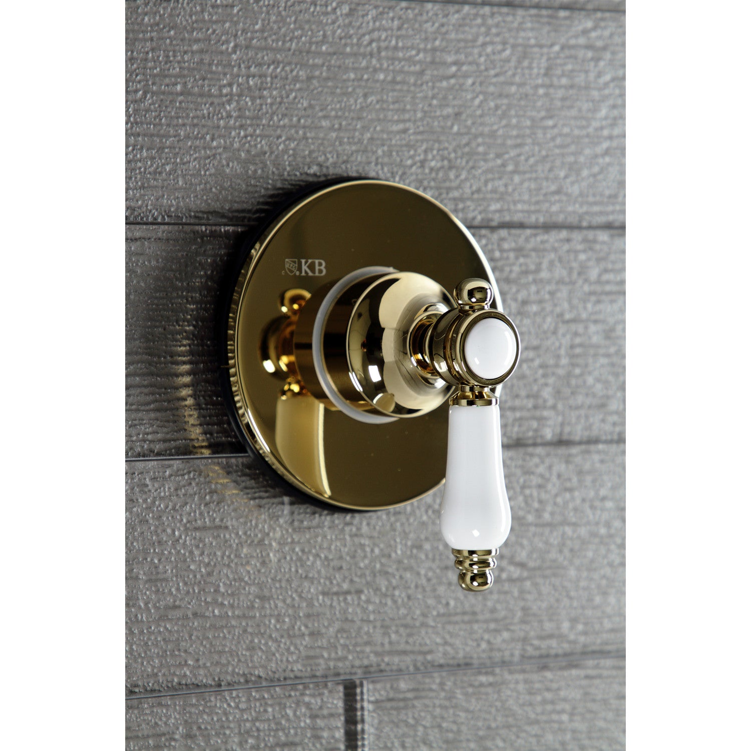 Bel Air KS3032BPL Single Handle 3-Way Diverter Valve with Round Trim Kit in Polished Brass - Perfect for Shower, Bathtub & Sink Faucet Installation