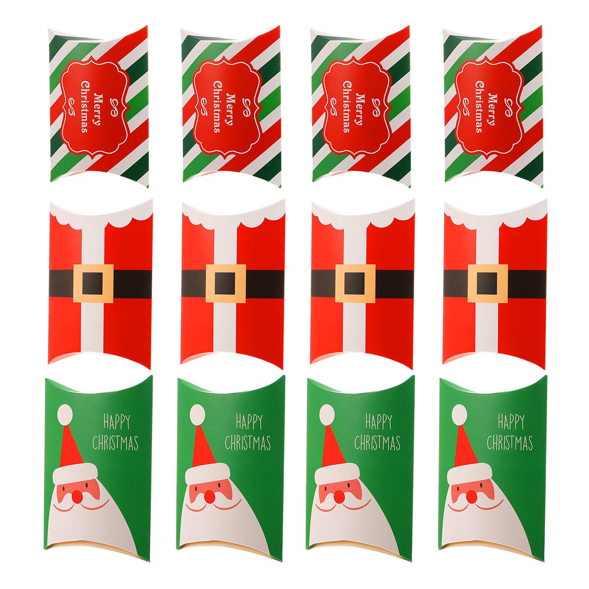 12PCS Christmas Cake Box Set - Lovely Cartoon Design Holiday Cookie & Snack Storage Containers for Christmas Parties, Gifts & Home Baking
