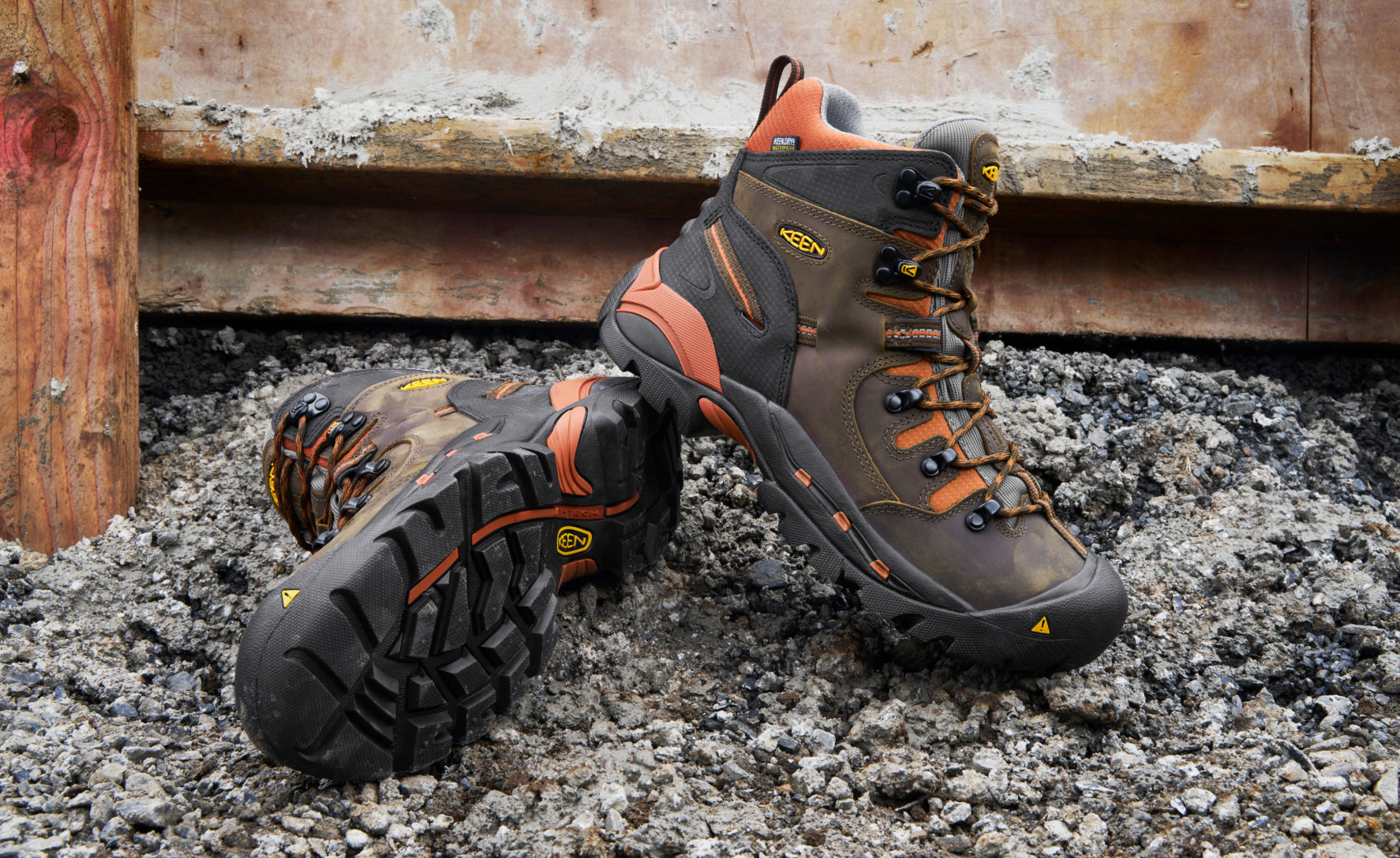 Men's Pittsburgh 6 Waterproof Soft Toe Work Boots - Cascade Brown/Bombay Brown | Durable Construction for Outdoor Work, Hiking & Winter Wear