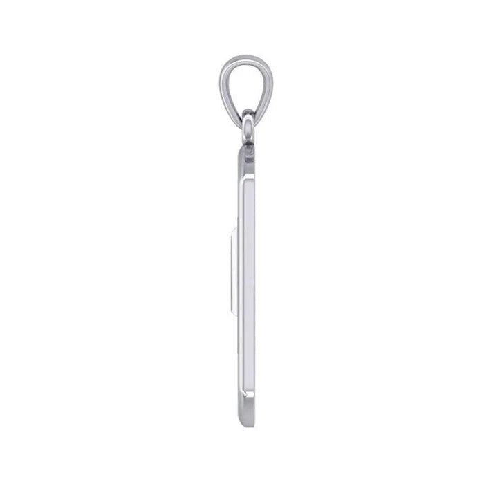 Rectangle Silver Pendant with Inlaid NA Recovery Symbol - Elegant Jewelry for Addiction Recovery & Spiritual Healing - Perfect for Gifts, Meetings & Daily Wear