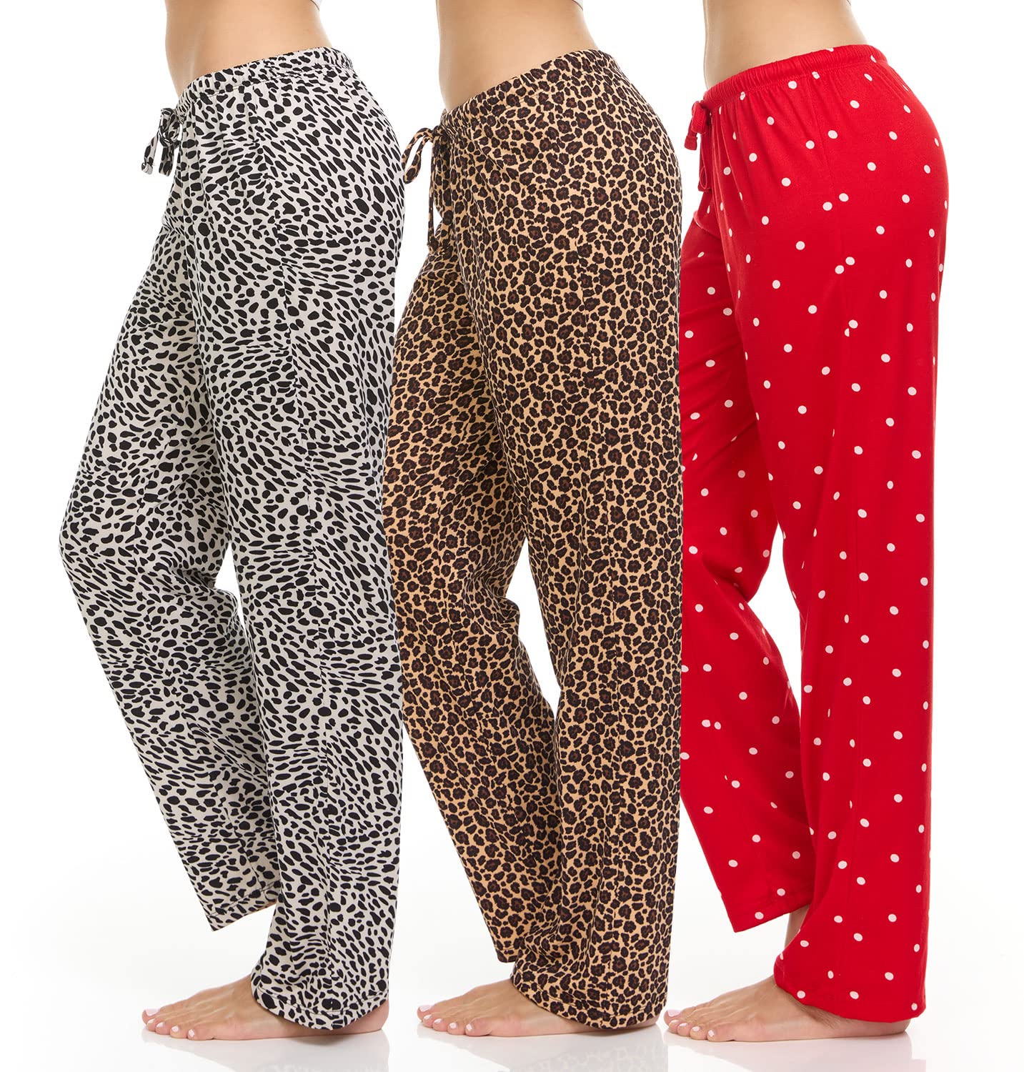 Daresay Women's Printed Lounge Pants - Soft Comfortable Pajama Pants 3-Pack for Sleep, Yoga & Home Relaxation | Cute Floral Pattern Sleepwear Set for Women