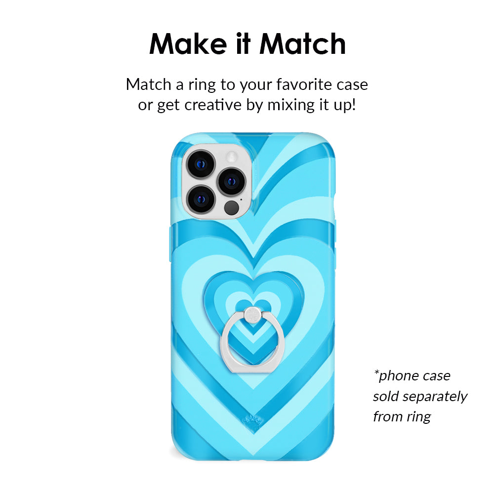 Blue Sweethearts Phone Ring Holder - Cute Heart-Shaped Grip for Smartphones - Perfect for Selfies, Videos & Secure One-Handed Use