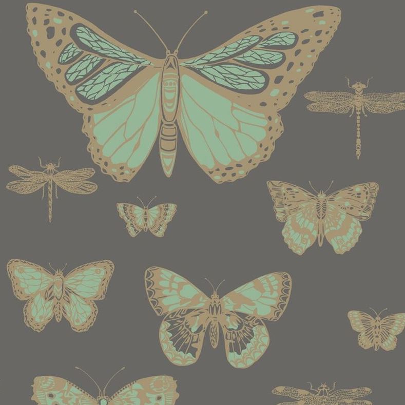 Cole & Son Wallpaper - Butterflies & Dragonflies Floral Design for Living Room, Bedroom, or Nursery Decor | Premium Peel & Stick Wall Mural