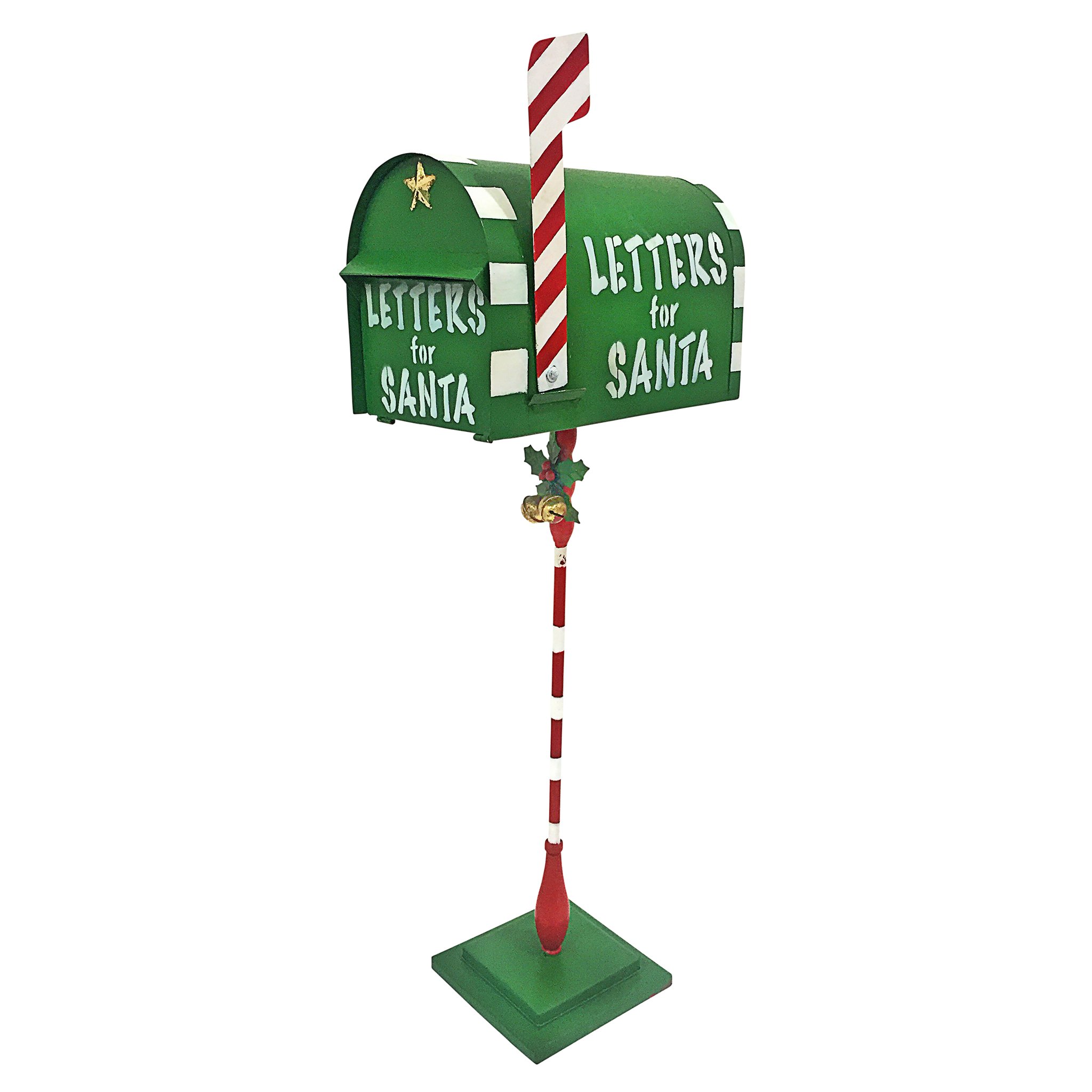Santa Claus Christmas Mailbox - Metal Holiday Decor for Letters to North Pole | Christmas Cards & Decorations for Home, Office, and Festive Parties