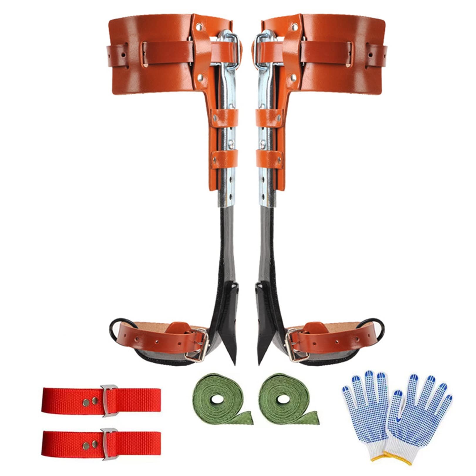 Professional Steel Tree Climbing Spurs Set - Adjustable Pole Climbing Spikes for Arborists & Forestry Work | Perfect for Tree Trimming, Utility Line Maintenance & Outdoor Climbing Equipment