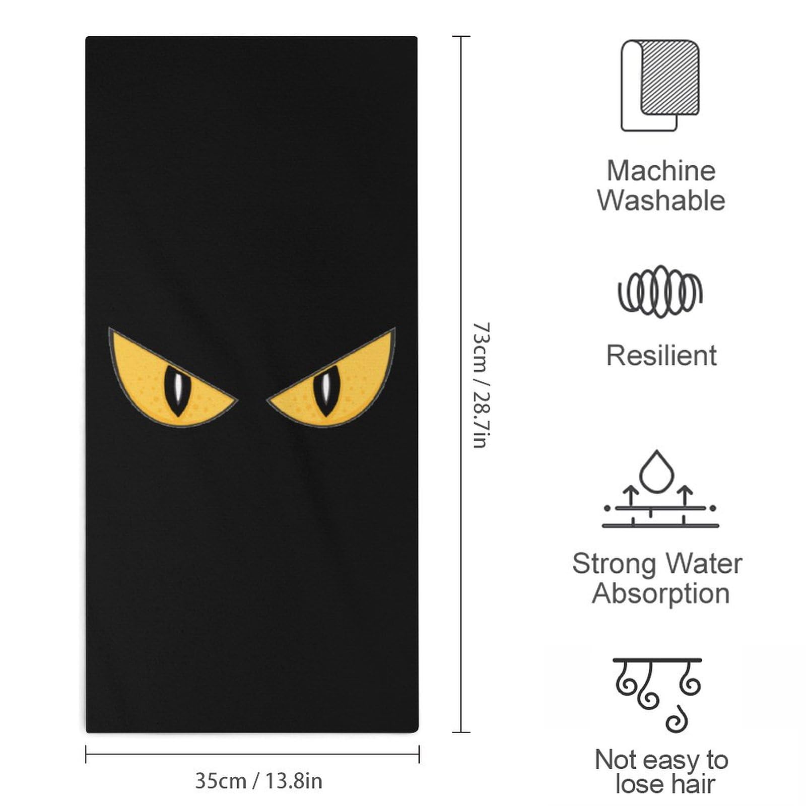 Spooky Monster Eyes Soft Bath & Hand Towels - Super Absorbent for Kitchen, Travel, Gym, Workout - Fun Halloween & Home Decor Accessory