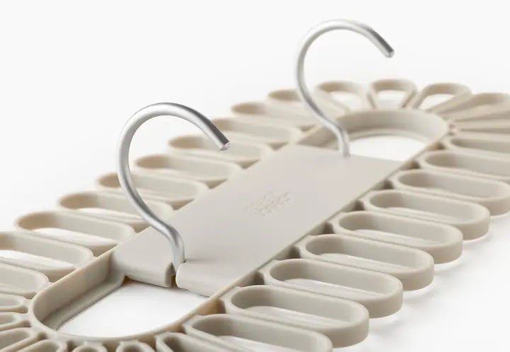 32-Piece Quick Grip Ecru Clothes Drying Hanger Set - Space Saving Laundry Organizer for Small Spaces & Apartments - Perfect for Drying Delicates, Socks, and Underwear