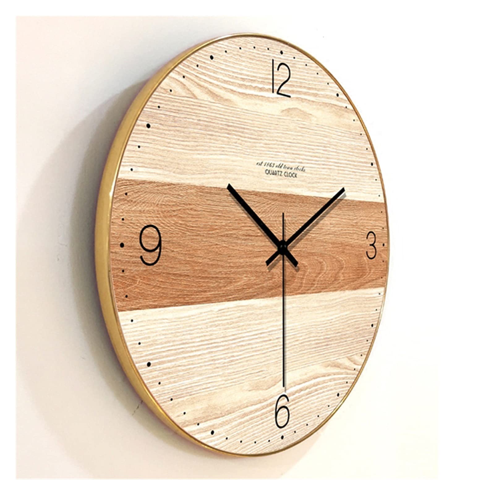 Modern Minimalist Wooden Wall Clock 14 Inch - Silent Non-Ticking, Nordic Style Home Decor for Bedroom, Living Room, Office - Red Wooden Wall Art with Easy-to-Read Numbers (Perfect for Home, Office & Gifts)