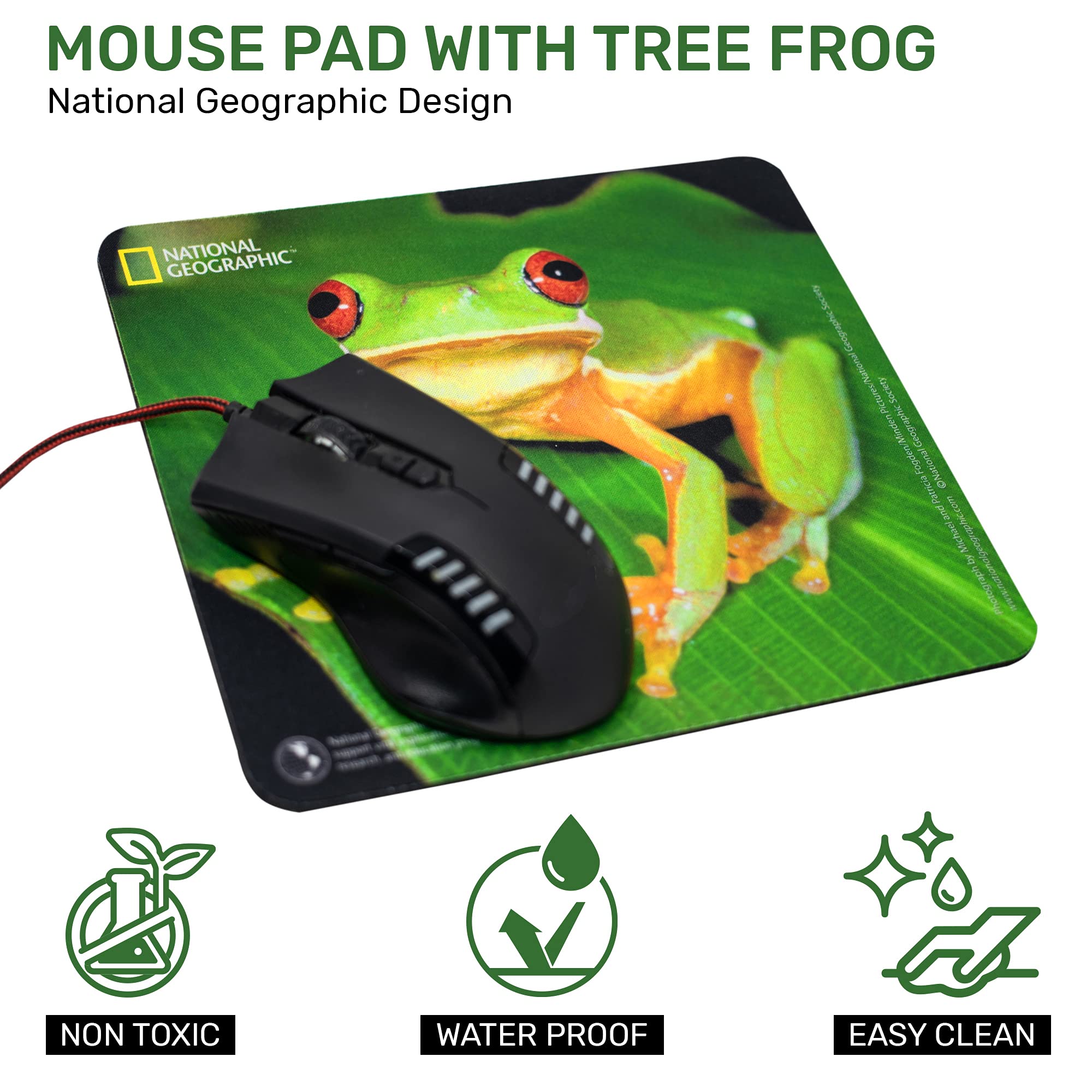 Ergonomic Gaming Mouse Pad with Cute Tree Frog Design - Non-Slip Rubber Base, Waterproof Office Desk Mat for PC, Laptop & Computer Setup | Perfect for Gamers, Work from Home & Office Use