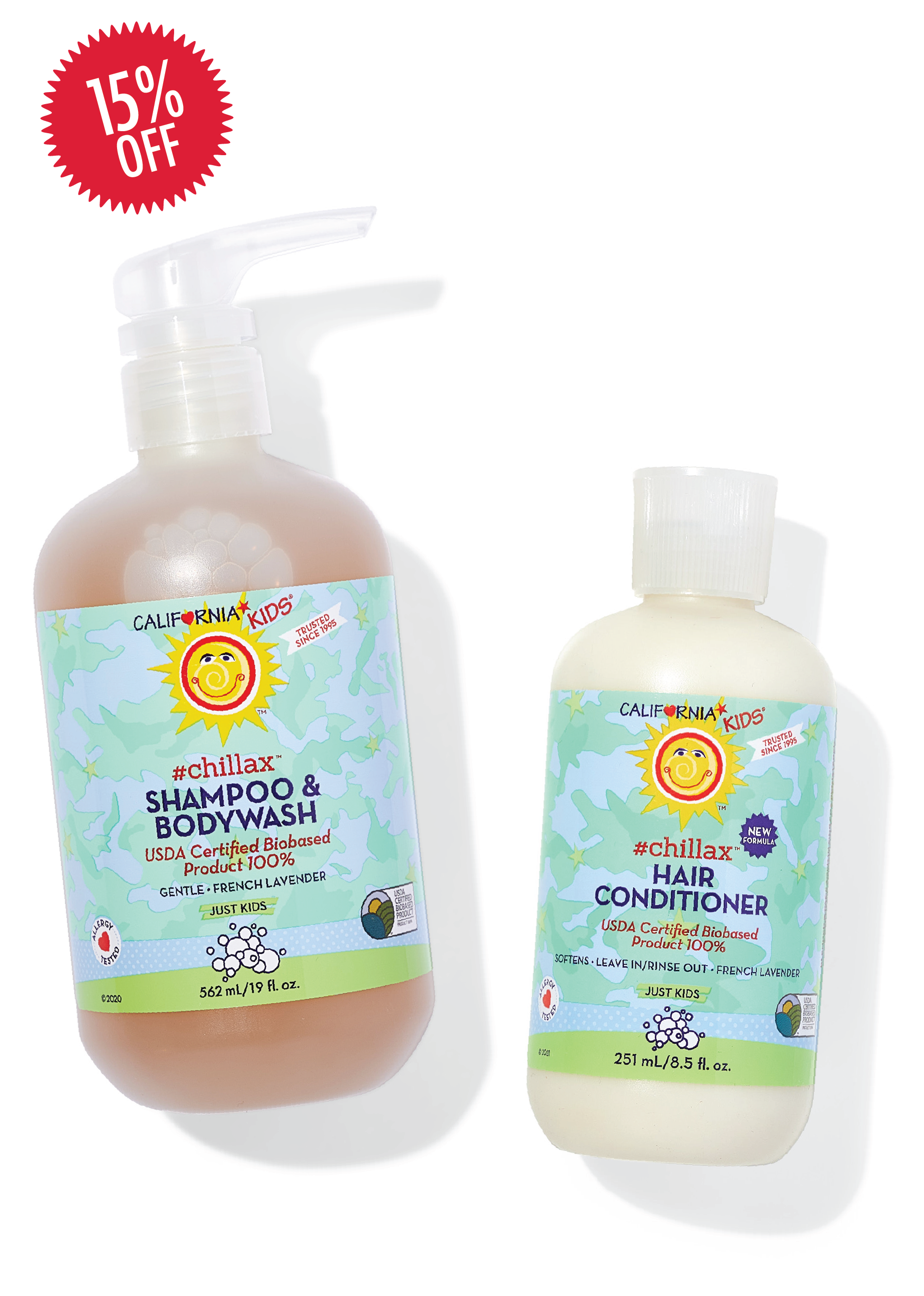 Best Kids Chillax Shampoo and Conditioner Set - Gentle & Tear-Free Hair Care for Children - Perfect for Daily Bath Time & Sensitive Scalps