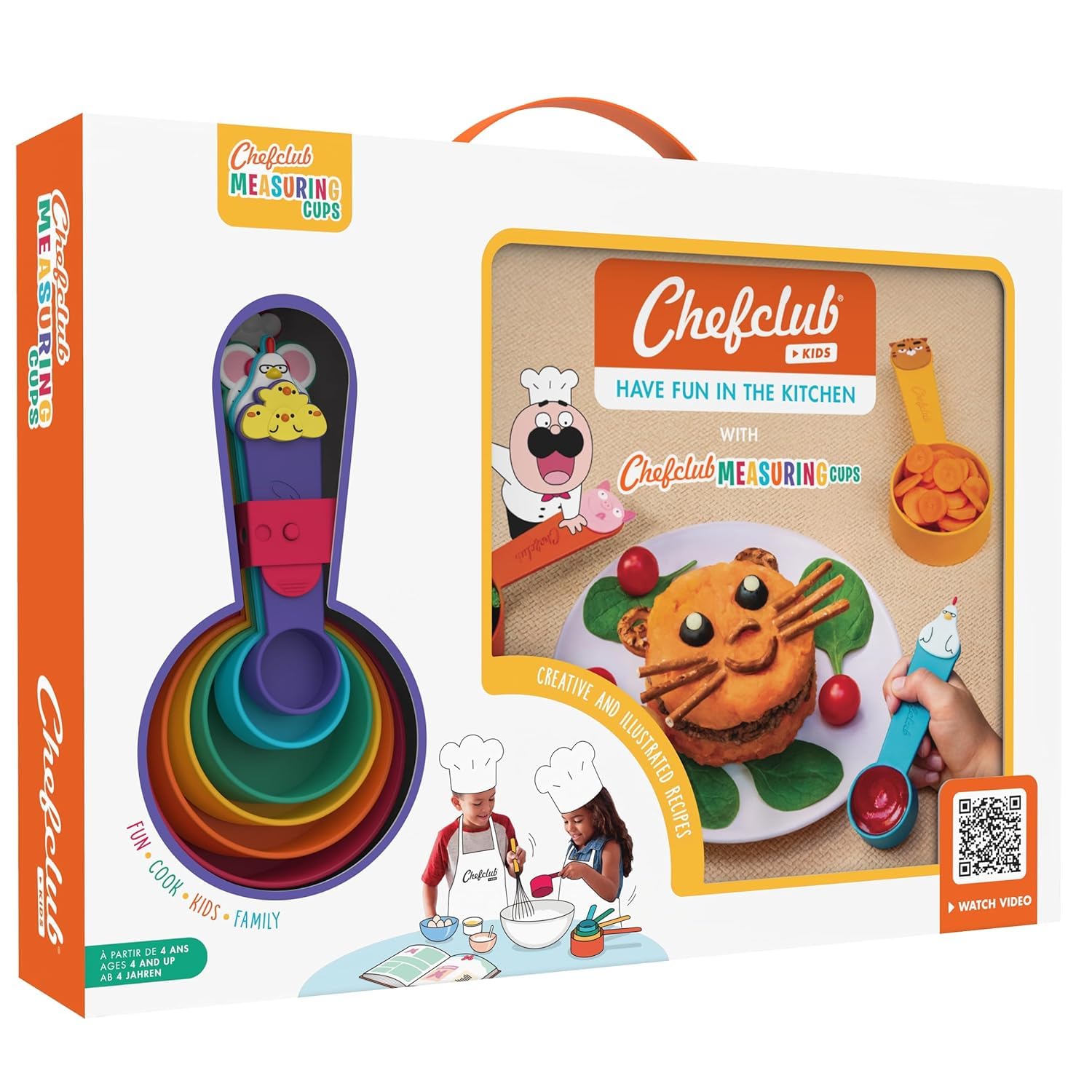 Chefclub Kids Measuring Cups Set - Fun & Educational Kitchen Tools for Baking & Cooking - Perfect for Kids Learning Measurements & Recipes
