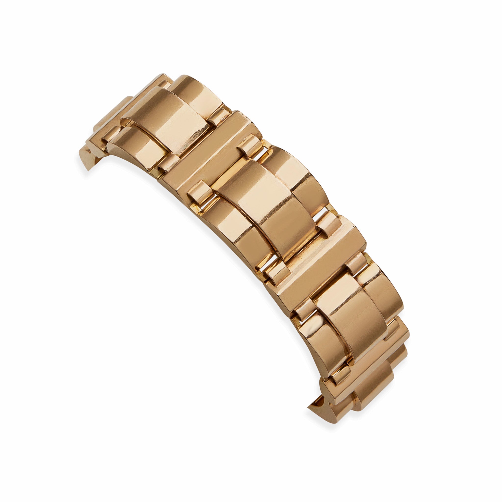 Elegant French Retro 18K Gold Tank Track Bracelet for Women - Vintage Luxury Jewelry Gift for Anniversary, Birthday & Special Occasions