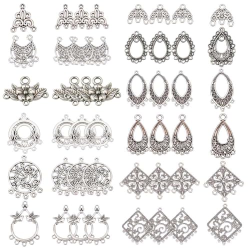 48pcs 12 Style Silver Color