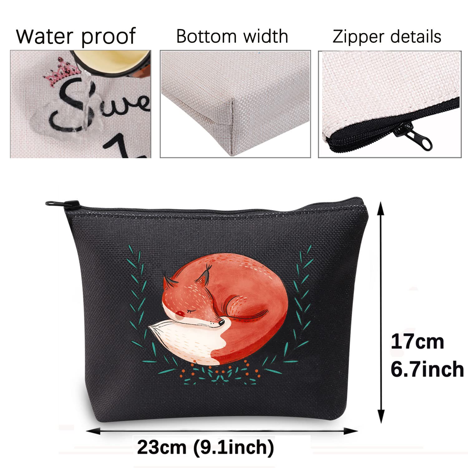 Cute Fox Makeup Bag for Women - Fox Lovers Cosmetic Travel Organizer with Zipper Pouch - Perfect Gift for Animal Lovers & Toiletry Storage (Fox Pattern)