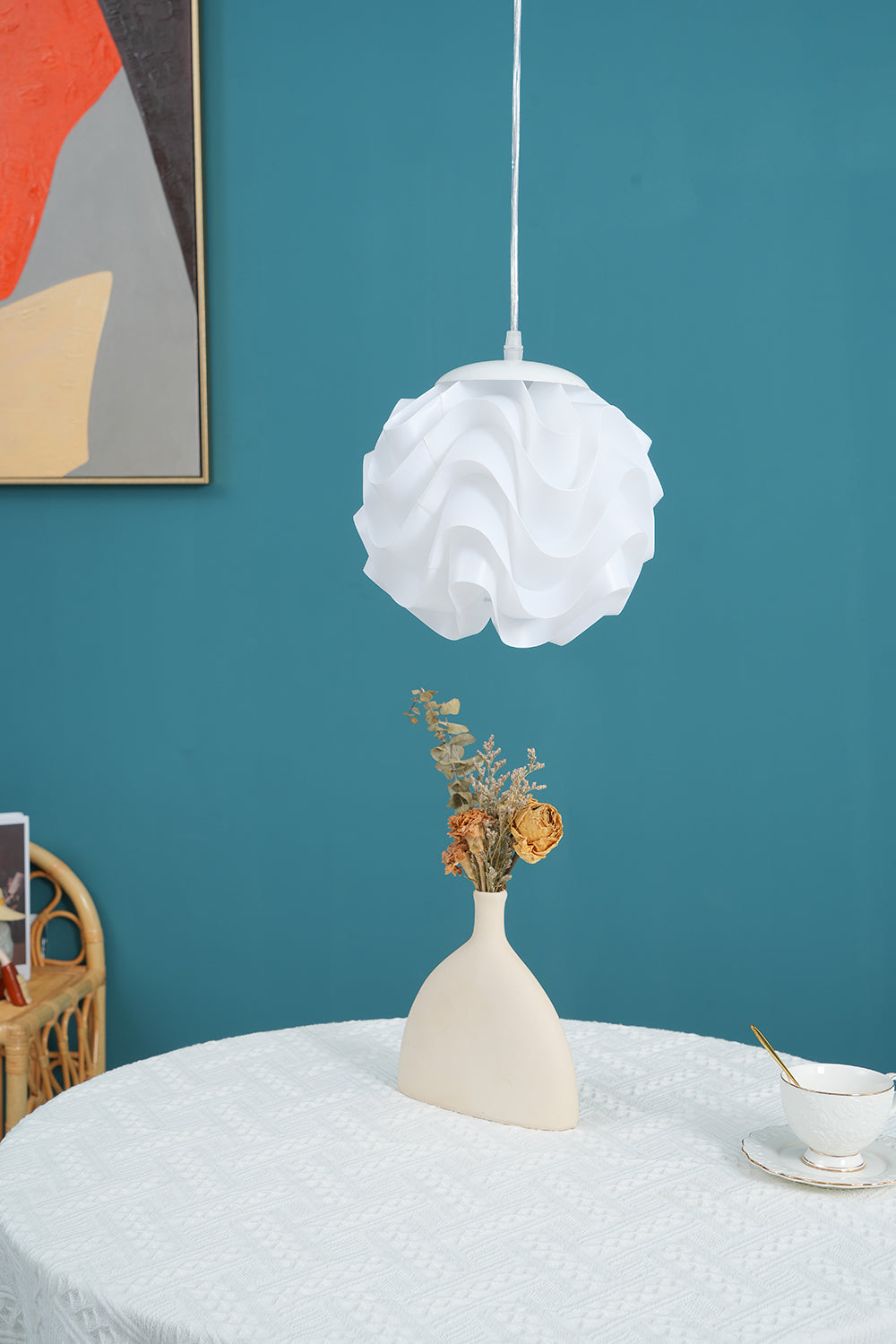 Modern Sinus Pendant Light - Adjustable Hanging Chandelier for Kitchen Island, Dining Room & Bedroom - Dimmable LED Lighting Fixture with Vintage Industrial Design