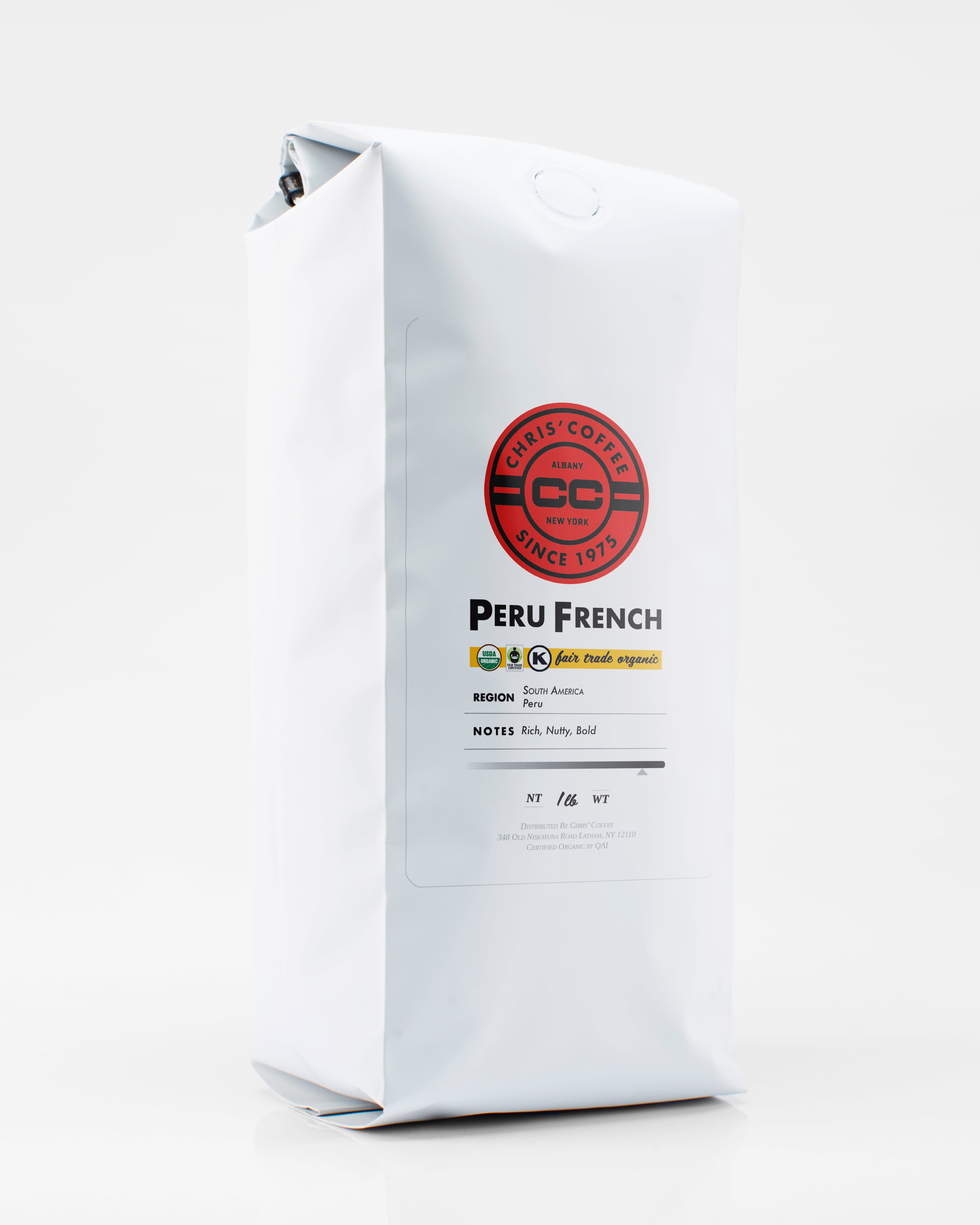 Organic Peru French Roast Coffee Beans - Premium Single Origin Dark Roast for Espresso & Drip Brew - Perfect for Home Brewing & Office Use