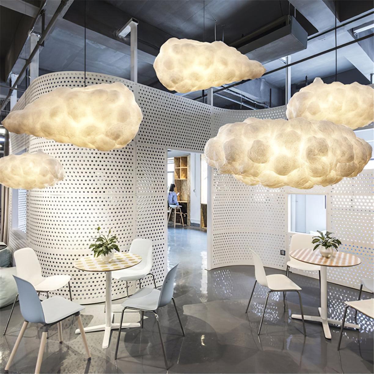 Modern Cloudy Glass Pendant Light - Elegant Hanging Chandelier for Kitchen Island, Dining Room & Bedroom Decor - Dimmable LED Lighting Fixture