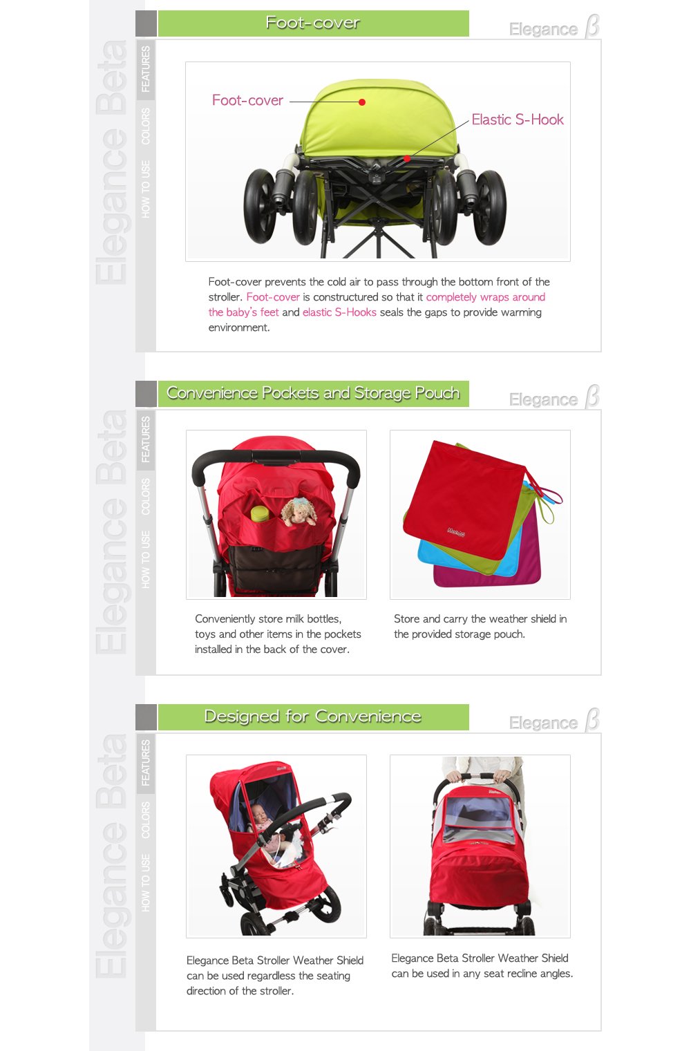 Manito Elegance Beta Stroller Weather Shield Rain Cover - Waterproof Windproof Protection for Baby Strollers (Red) - Perfect for Rainy Days, Snowy Weather & Outdoor Adventures