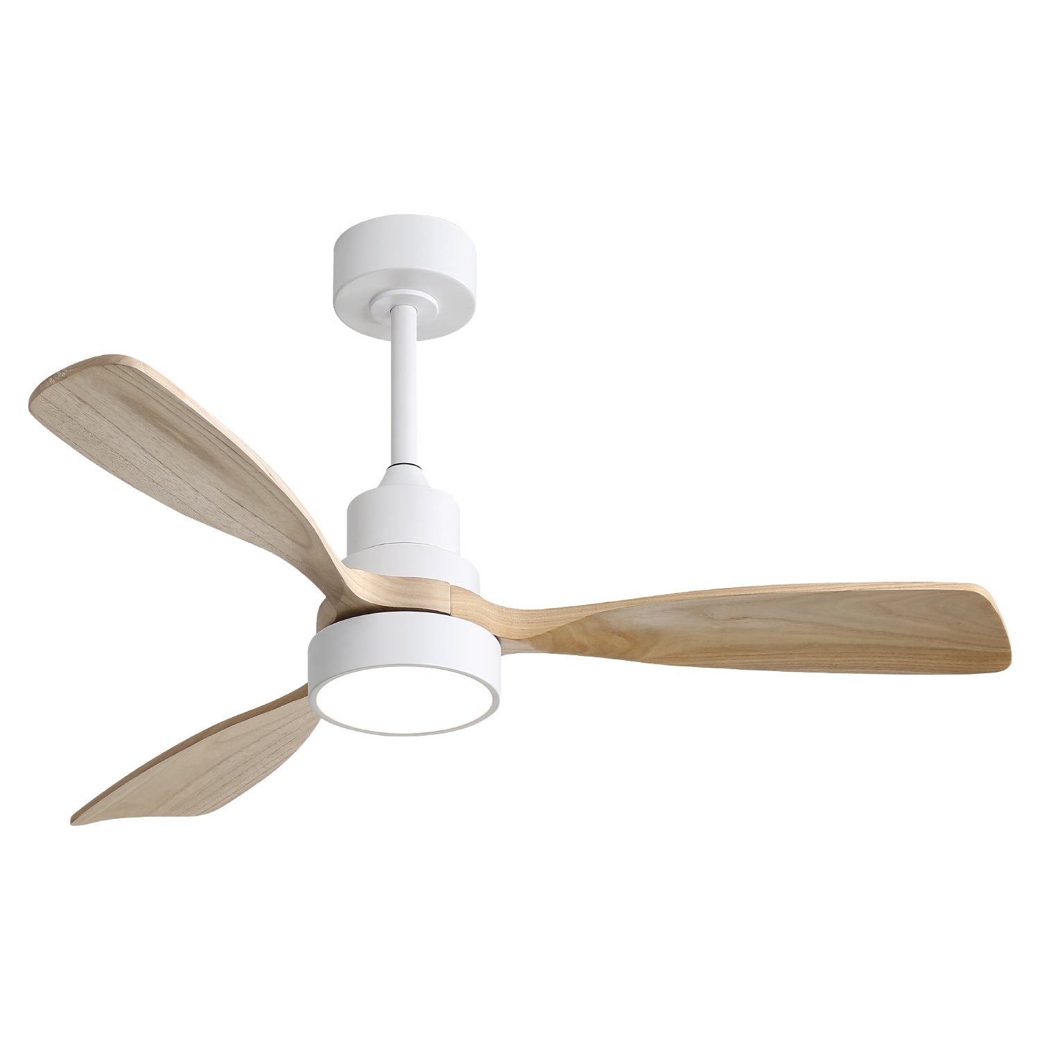 48 Inch Indoor Ceiling Fan With Light - 3 Solid Wood Blades, Remote Control, Reversible DC Motor - Perfect for Living Room, Bedroom & Home Office - Quiet & Energy Efficient Cooling Solution
