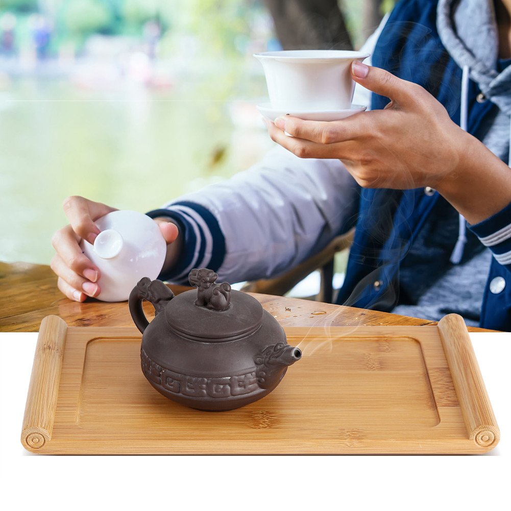 Wooden Serving Tray with Handles - Breakfast in Bed & Coffee Table Decor for Home