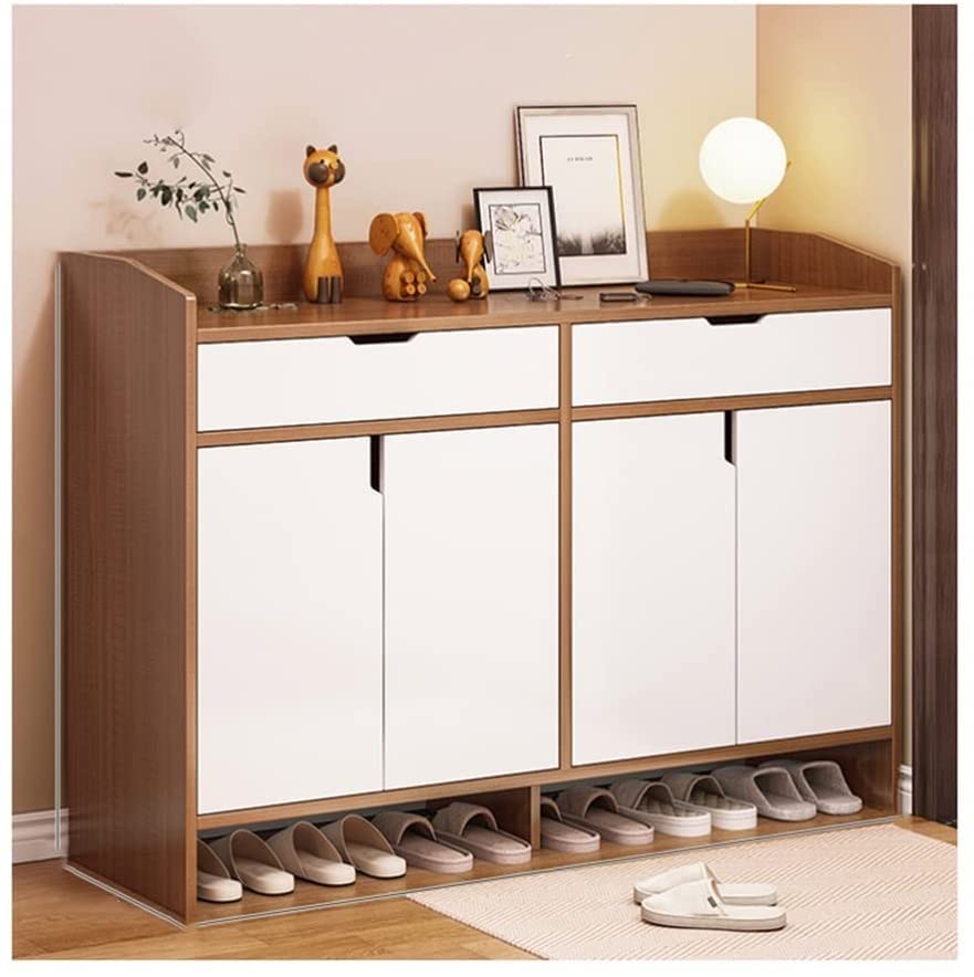 4-Door Shoe Cabinet for Entryway - Large Capacity Shoe Storage Organizer with Drawer for Living Room, Hallway & Closet - Modern Shoe Rack for Home Organization