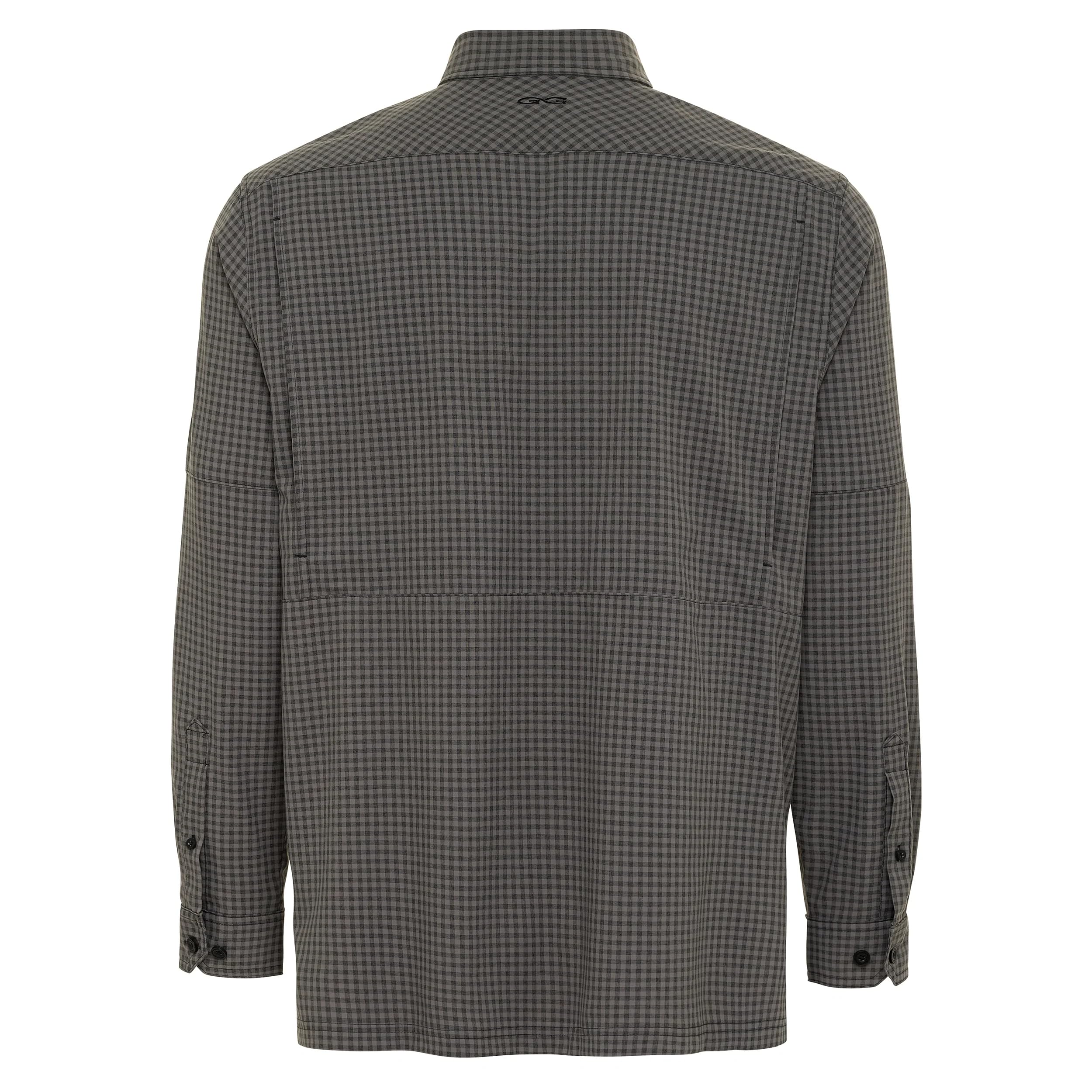 GameGuard Gunmetal TekCheck Shirt - Men's Long Sleeve Casual Button Down Shirt for Outdoor Activities, Work & Everyday Wear