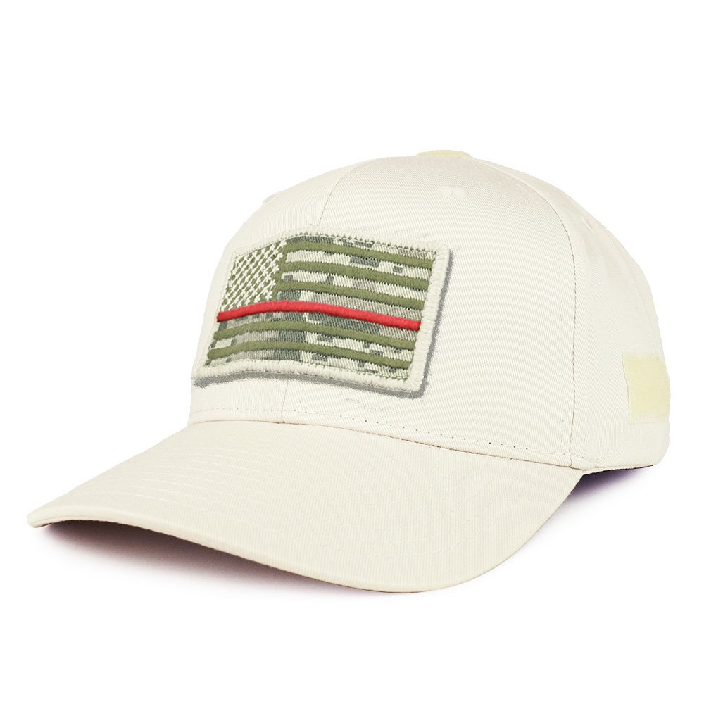 USA ACU Tactical Baseball Cap with Thin Red Flag Patch for Outdoor & Military Use