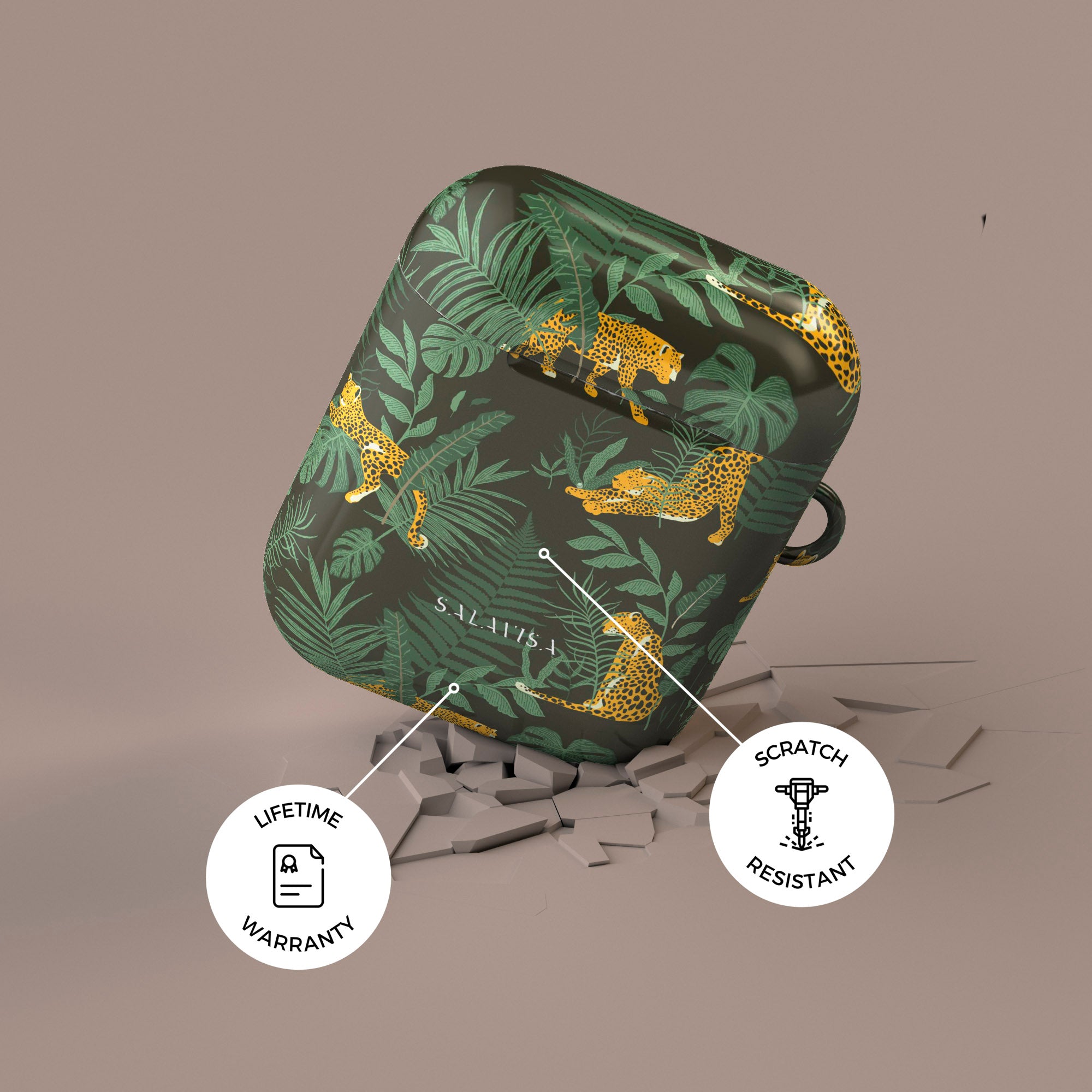 Premium Green Cheetah Print AirPods Pro Case - Durable Protective Cover for Apple AirPods Pro 1/2/3 - Perfect for Gym, Travel & Everyday Use