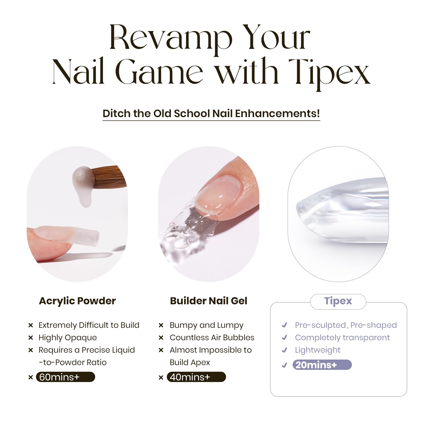 Premium Full Cover Gel Nail Tips - Long Square Thick Acrylic Press-on Nails with Pre-etched Design | Strong Clear False Nails with Matte Underside for Flat Nails | Perfect for Salon Quality Manicures, Special Occasions & Everyday Wear