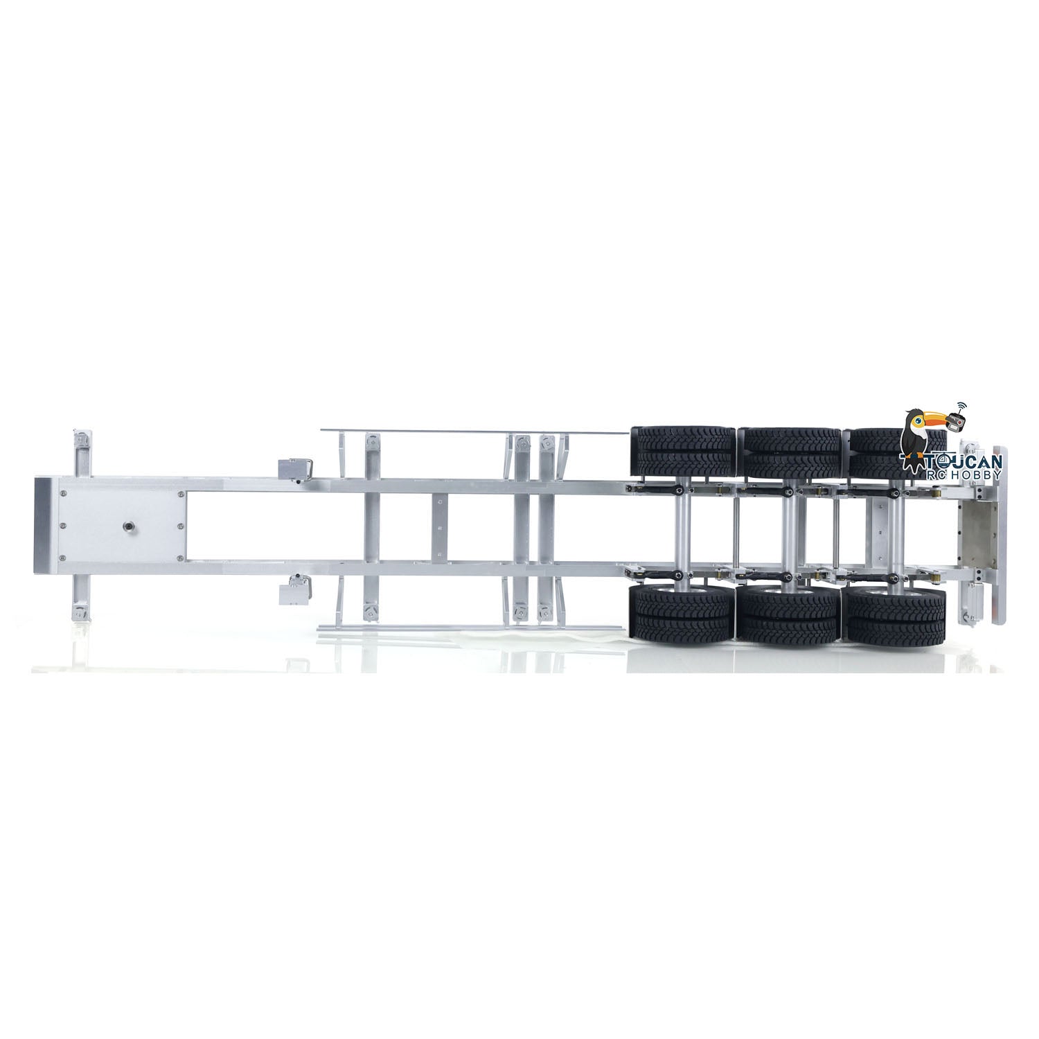 1/14 Scale RC Tractor Truck with 40ft Container - 3 Axle Metal Frame Trailer for Radio Controlled Models | Perfect for RC Construction Site Scenes & Trucking Simulation