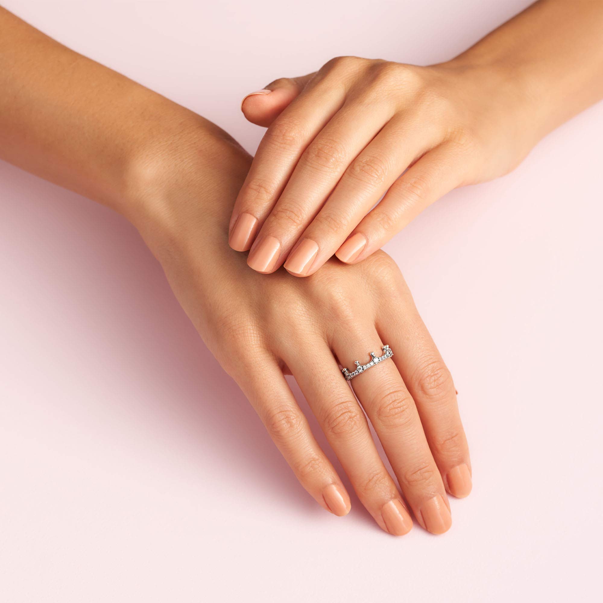 PANDORA Enchanted Crown Ring - Sterling Silver with Clear CZ Stones | Elegant Jewelry for Women, Gift for Girlfriend, Anniversary & Special Occasions