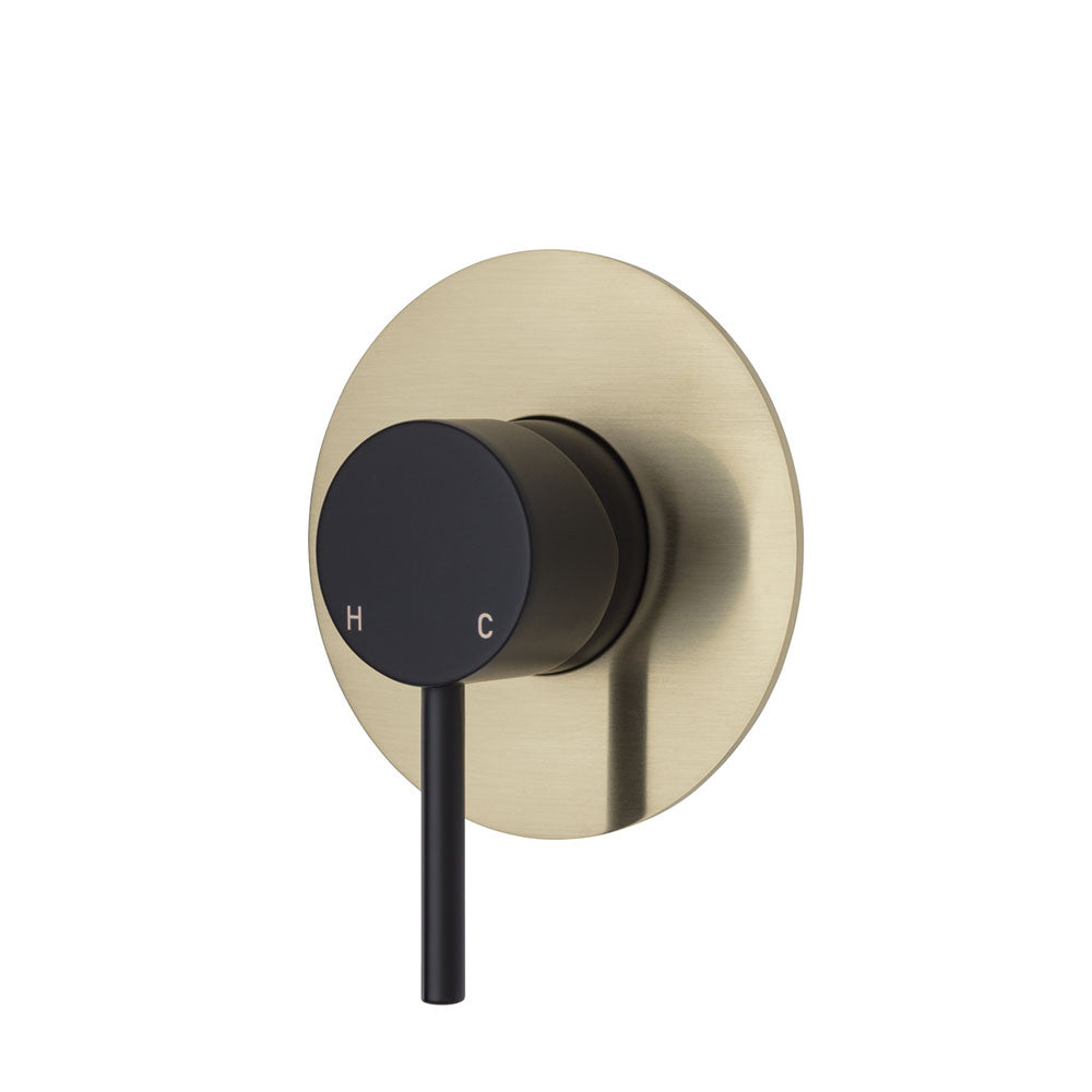 Fienza Kaya Large Round Plate Wall Mixer Faucet - Matte Black Finish for Modern Kitchen & Bathroom Sink