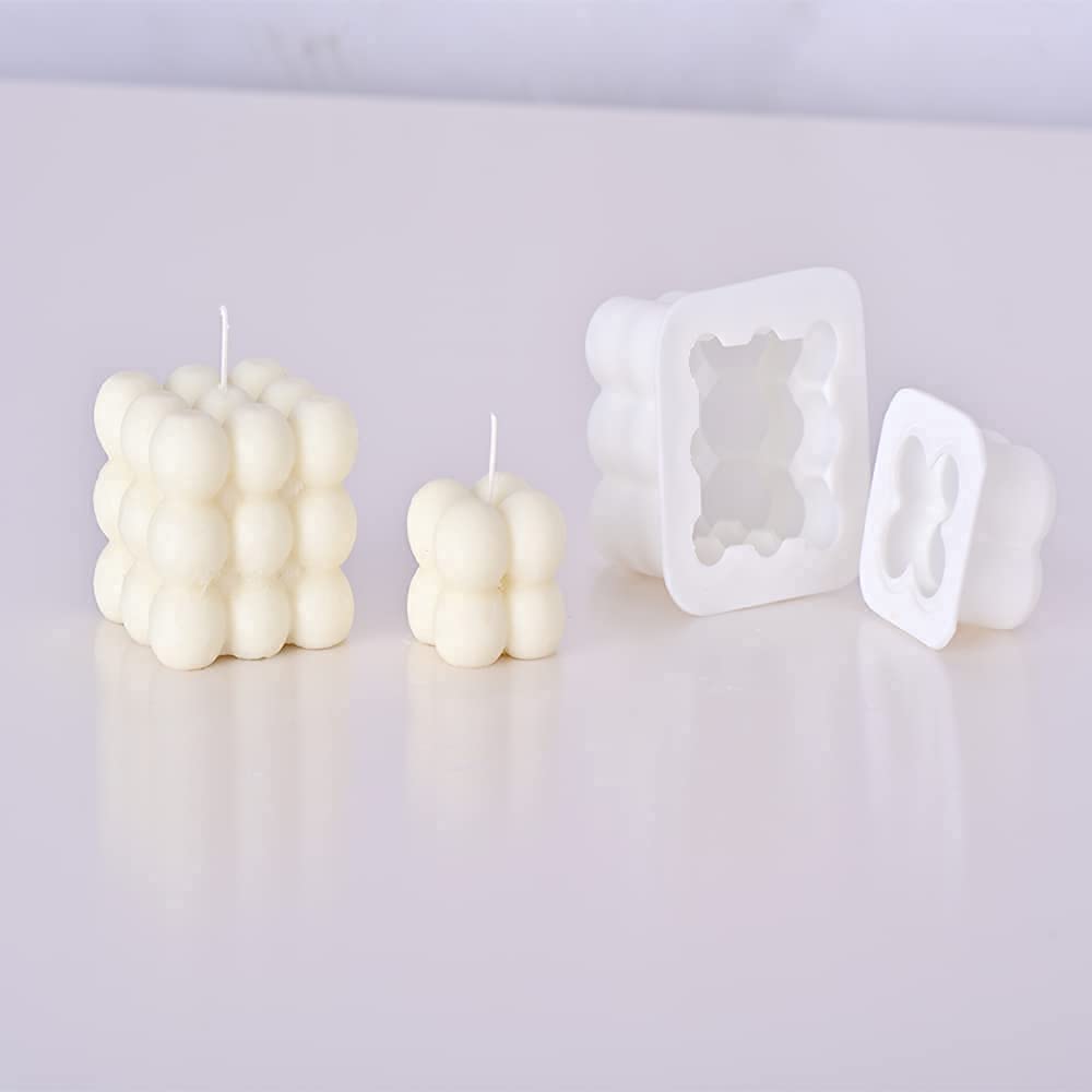 2 Pack Silicone Candle Molds with 20 Wicks - Cute DIY Candle Making Kit for Homemade Candles & Soap Molds for Handmade Soap - Perfect for DIY Crafts, Home Decor & Gift Making