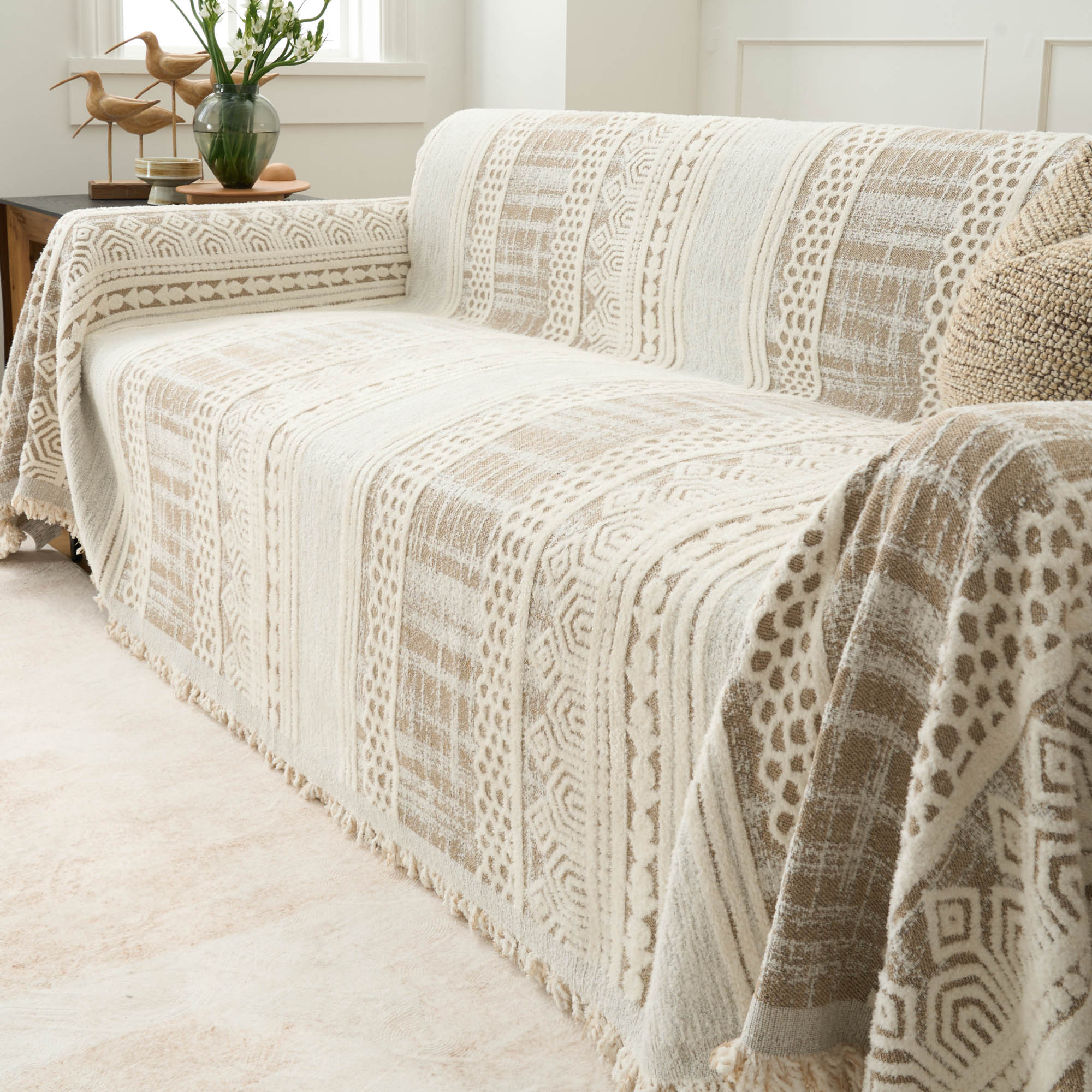 Pet Friendly Urban Tribal Sofa Cover - Stylish & Durable Couch Protector for Dogs & Cats - Perfect for Living Room, Bedroom & Home Decor