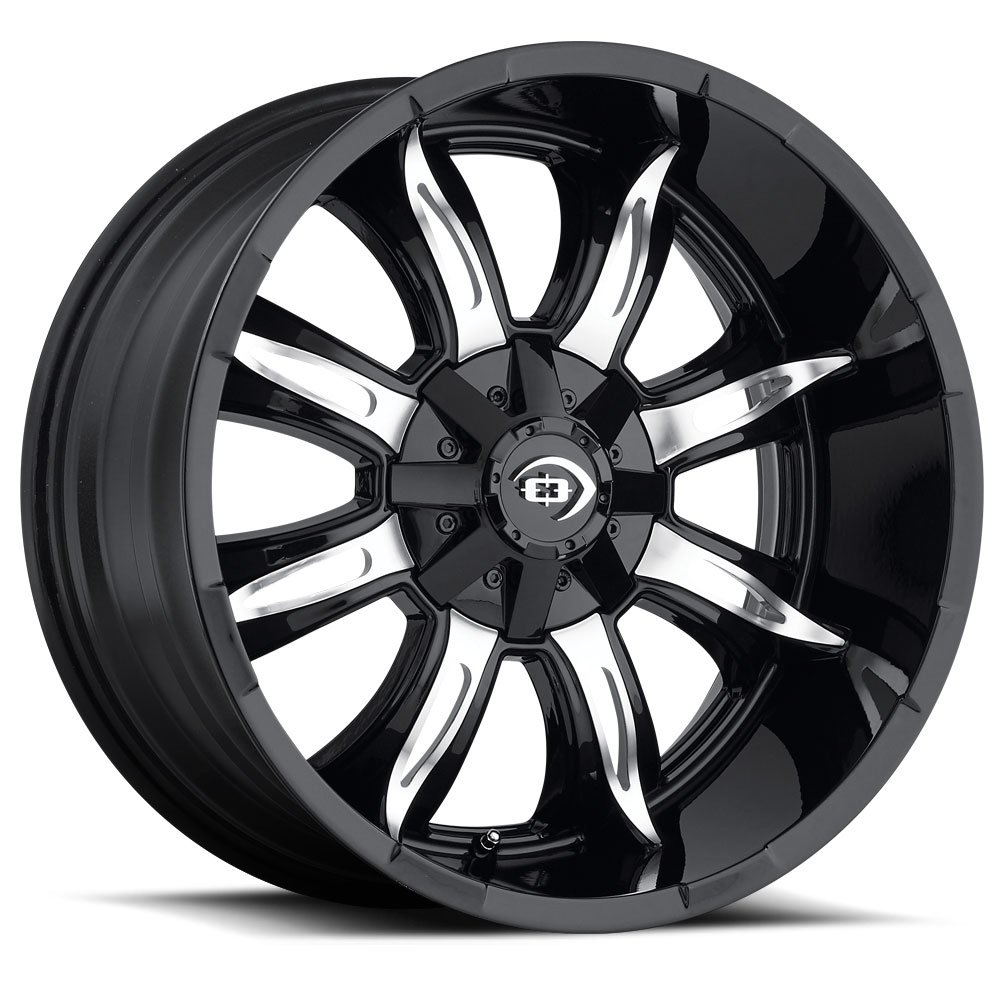 MANIC 18x9 Inch Wheels Rims - 180 ET12 C/B 78.1 Gloss Black Machined Face Alloy Rims for Trucks, SUVs & Off-Road Vehicles | Durable & Stylish Car Accessories for Enhanced Performance