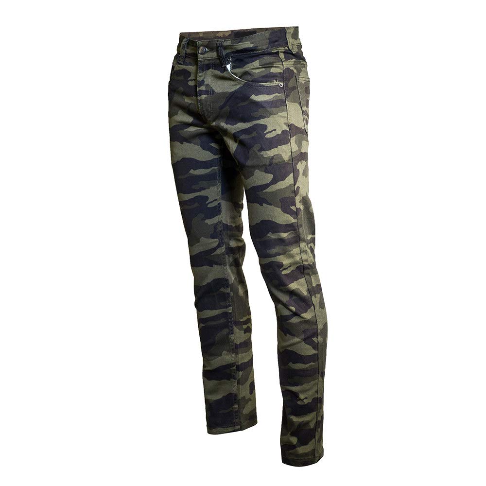 Men's Slim Fit Camo Skinny Jeans - Trendy Minimalist Stretch Denim Pants for Casual Wear & Street Style Outfits
