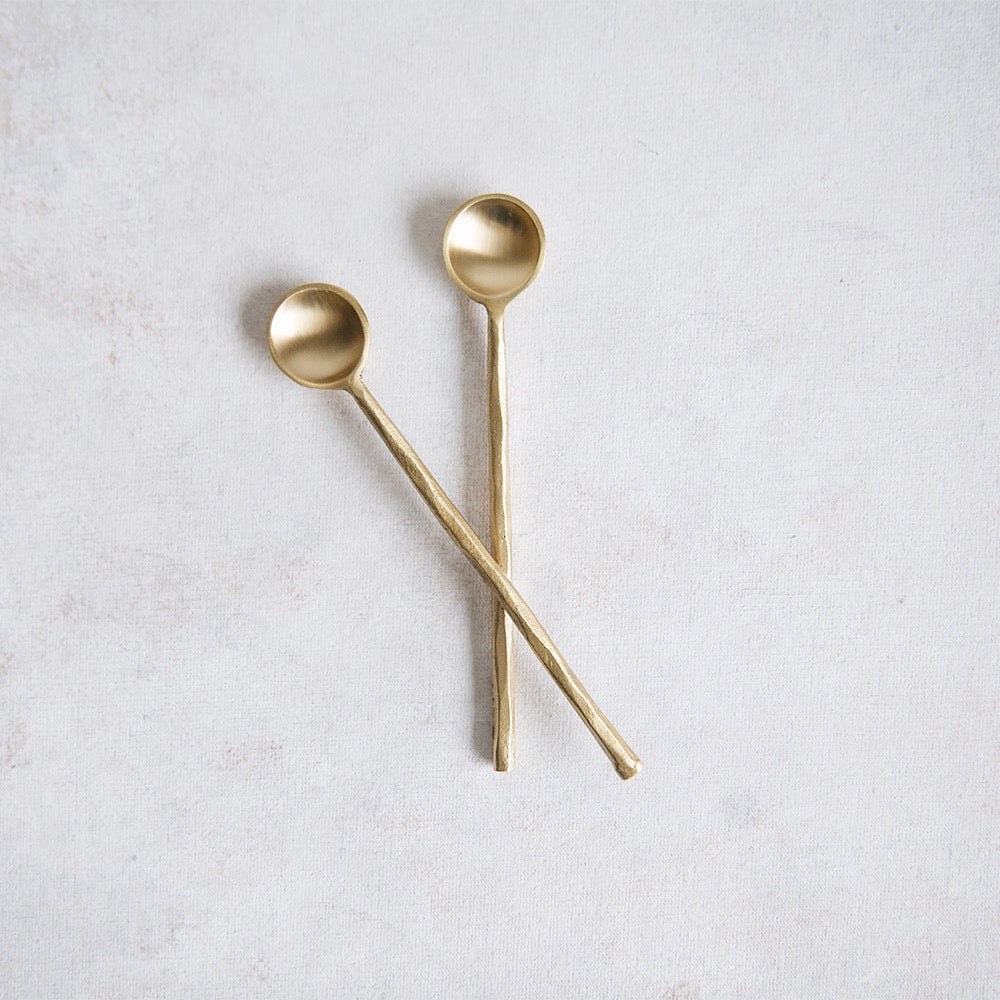 Mini Brass Stir Spoon - Elegant Stirring Utensil for Coffee, Tea & Cocktails - Perfect for Home Bar, Kitchen & Gifts
