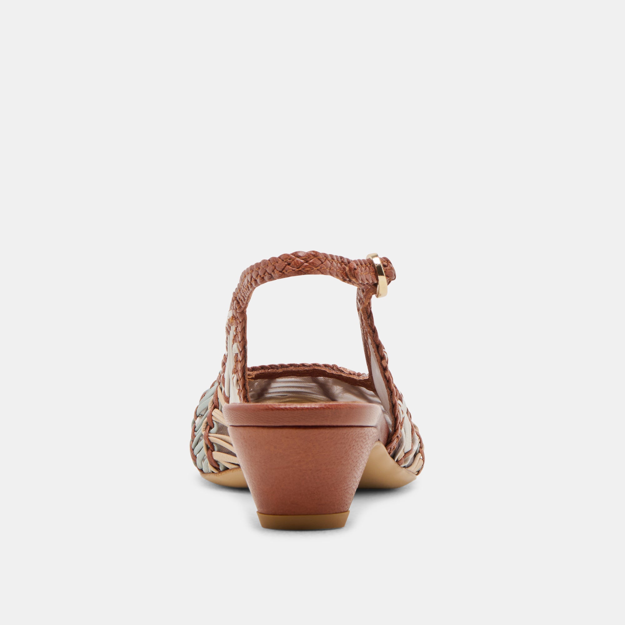 DAFNEY Women's Tan Multi Woven Leather High Heels - Elegant Dress Shoes for Office, Party & Special Occasions