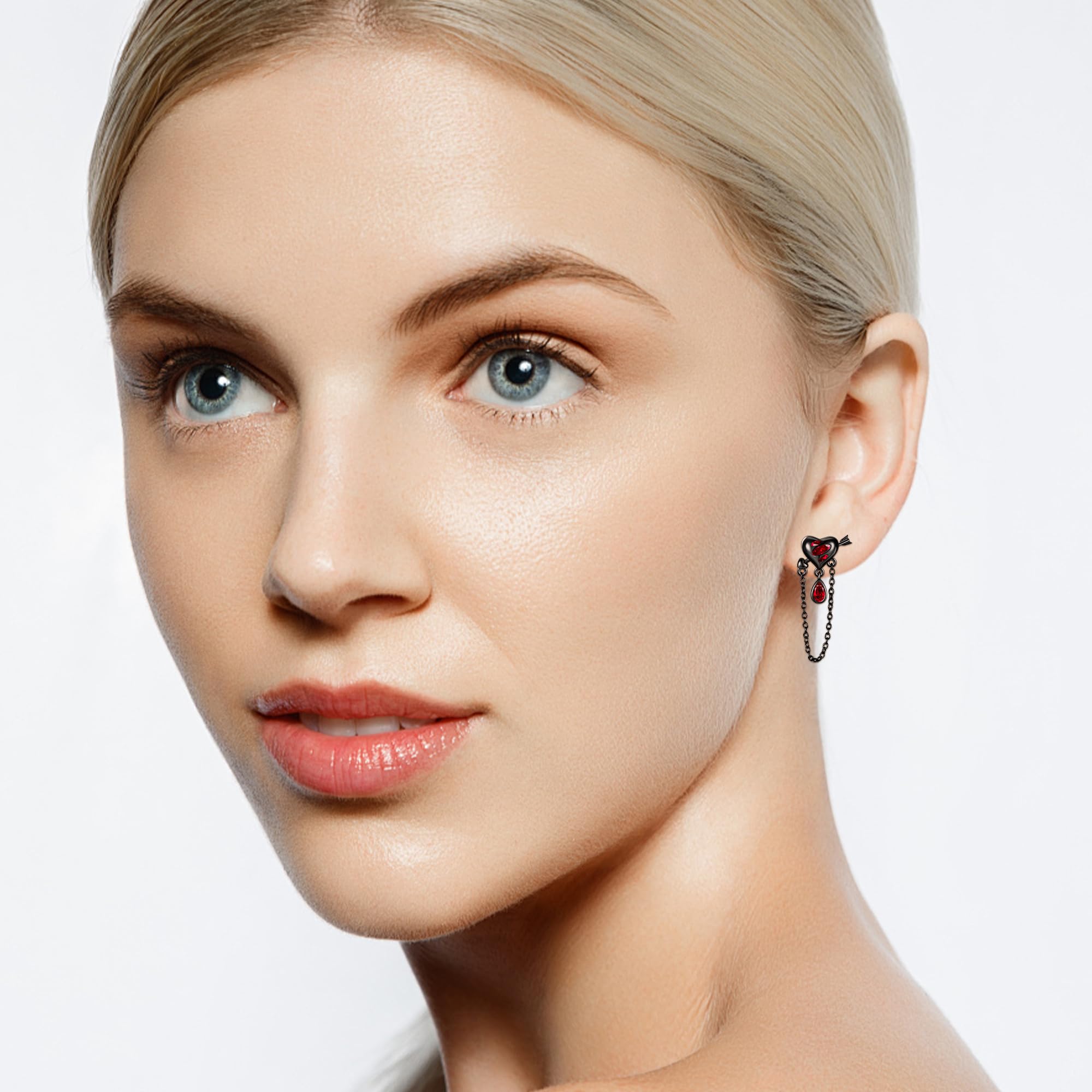 Black Rose Earrings Sterling Silver - Infinity Dangle Earrings for Women | Rose Jewelry Gift | Perfect for Valentine's Day, Anniversary & Special Occasions