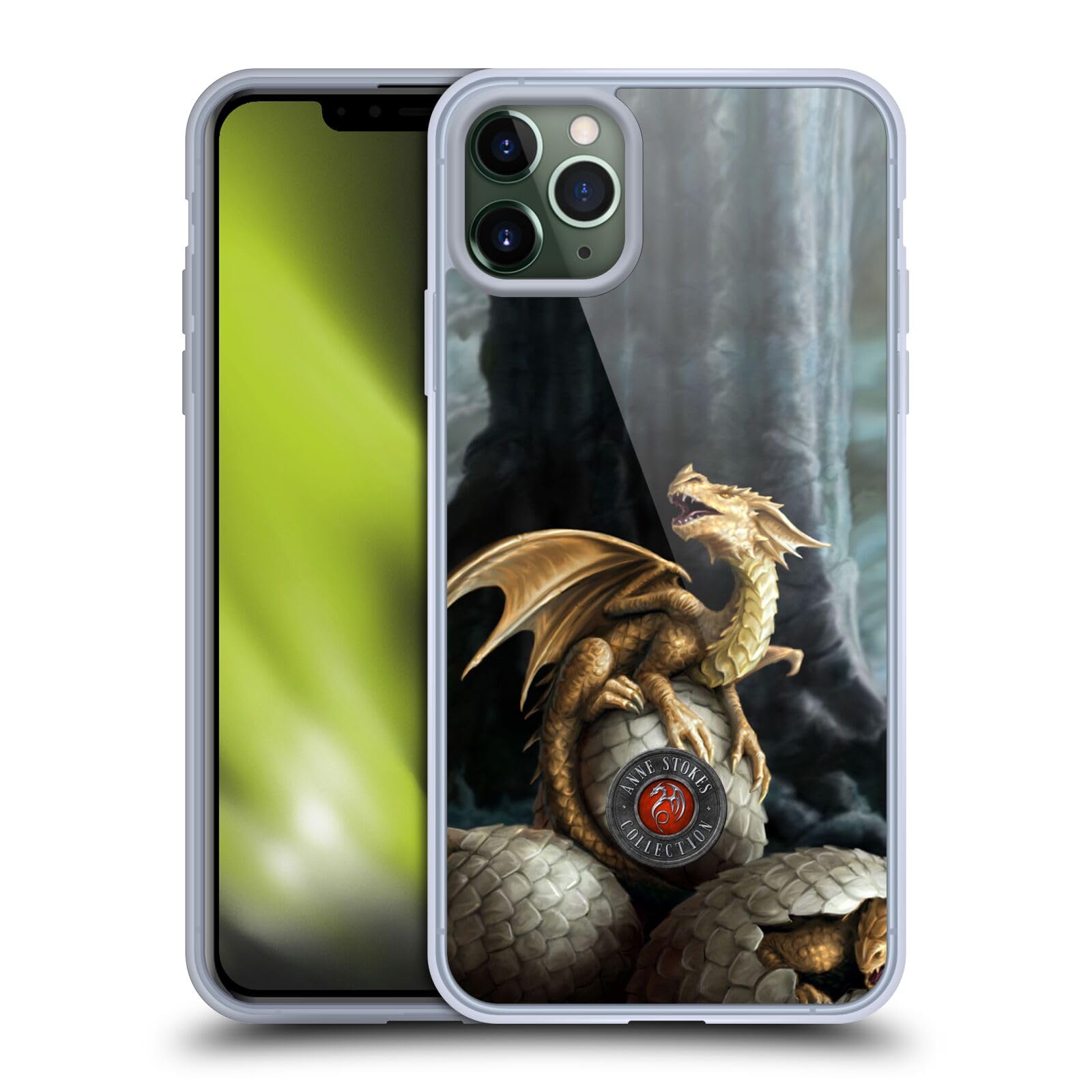 Officially Licensed Anne Stokes Golden Treasures Dragons Soft Gel Case for Apple iPhone 11 Pro Max - Protective Phone Cover with Unique Dragon Design, Perfect for Fantasy Lovers and Gift Giving
